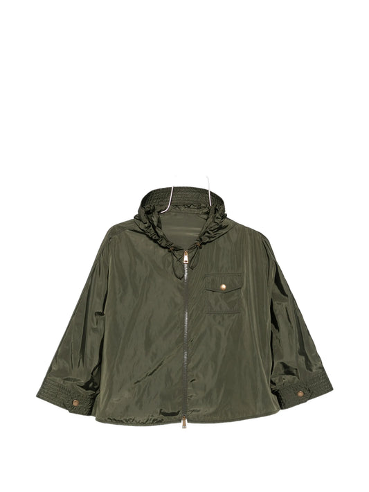 hooded zip-up cape