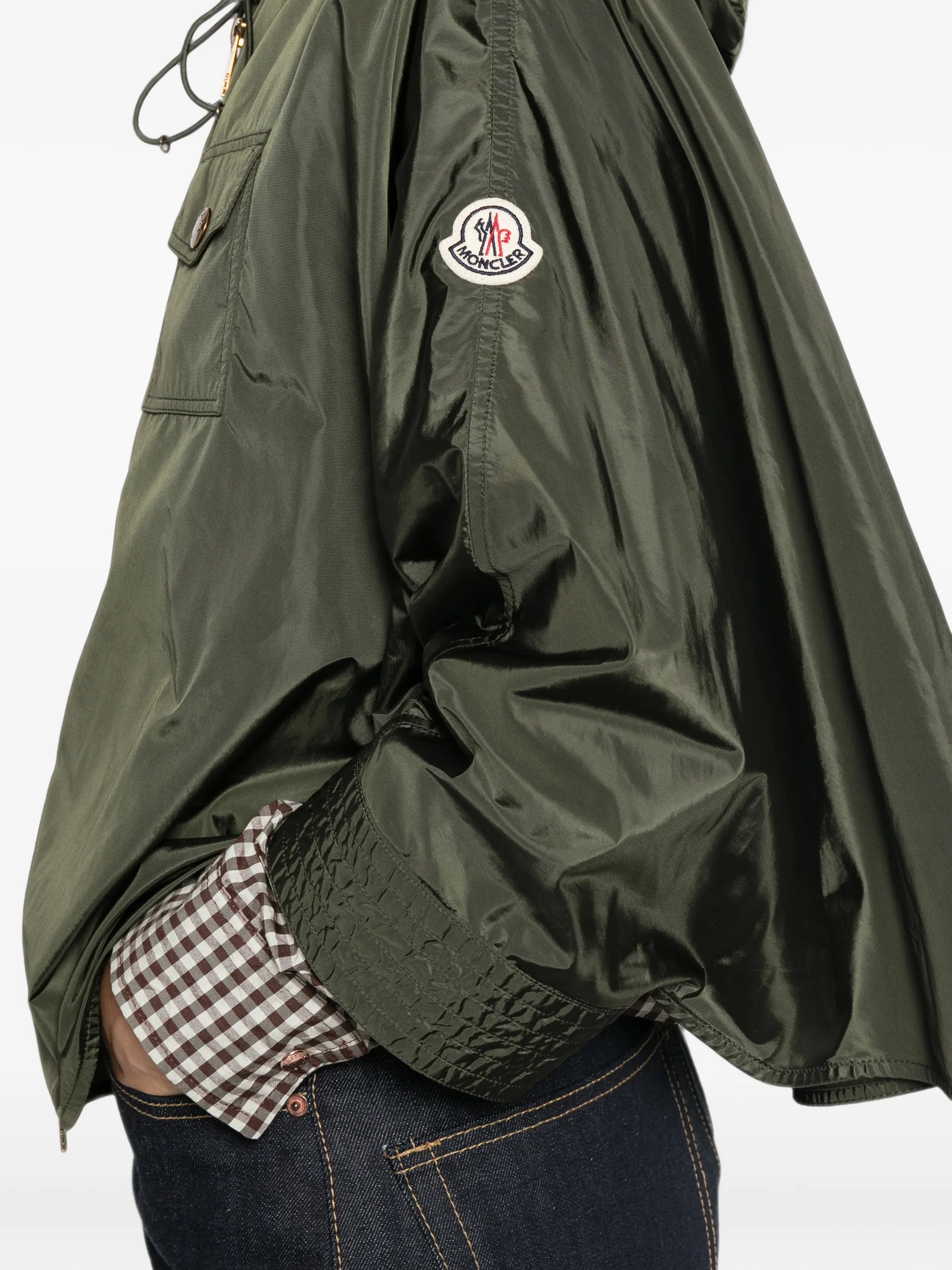 hooded zip-up cape