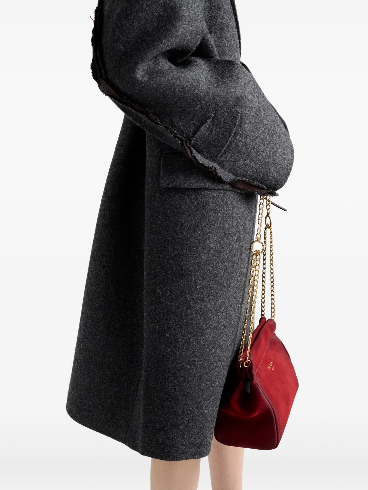 single-breasted Shetland wool coat