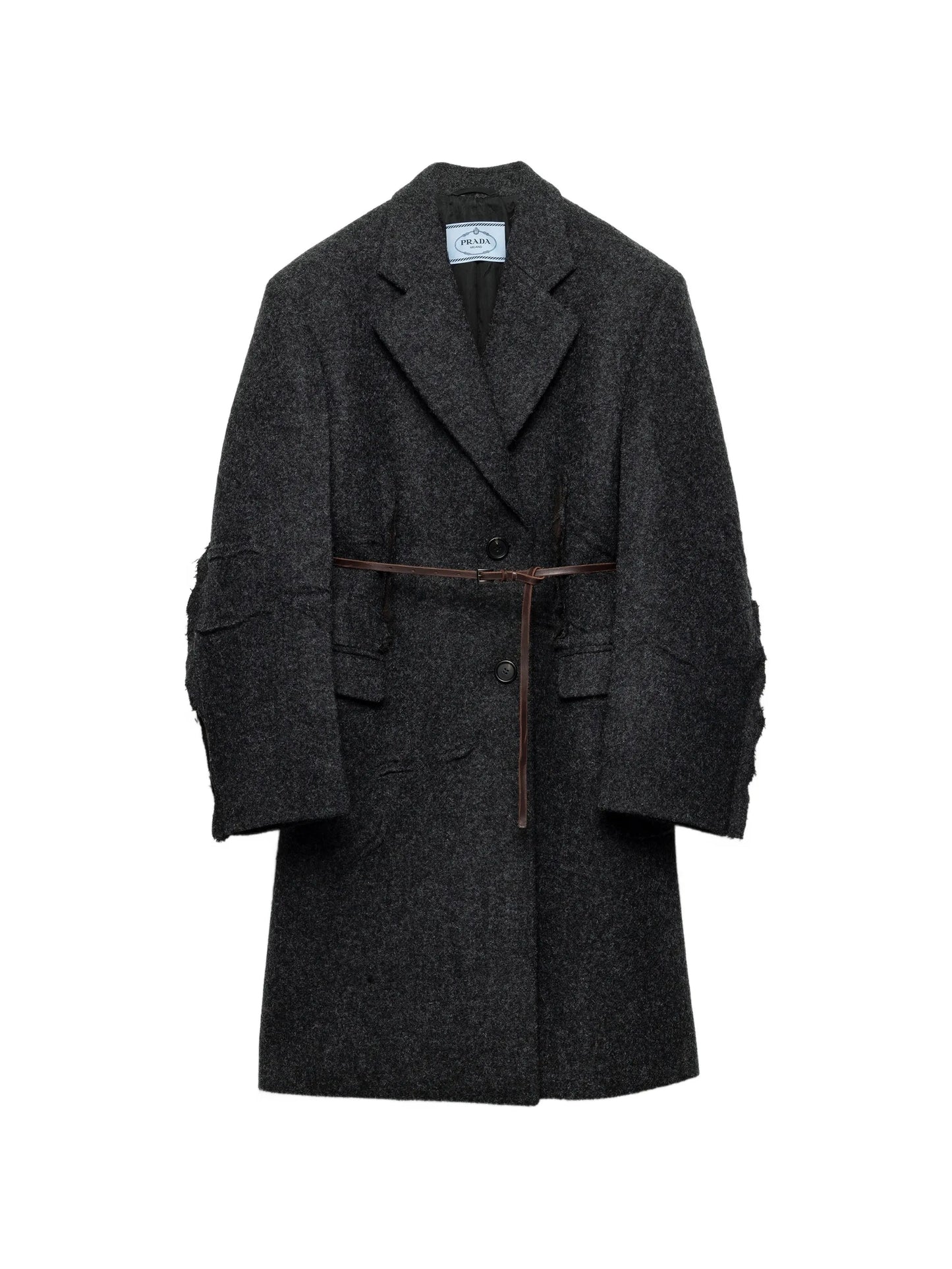single-breasted Shetland wool coat