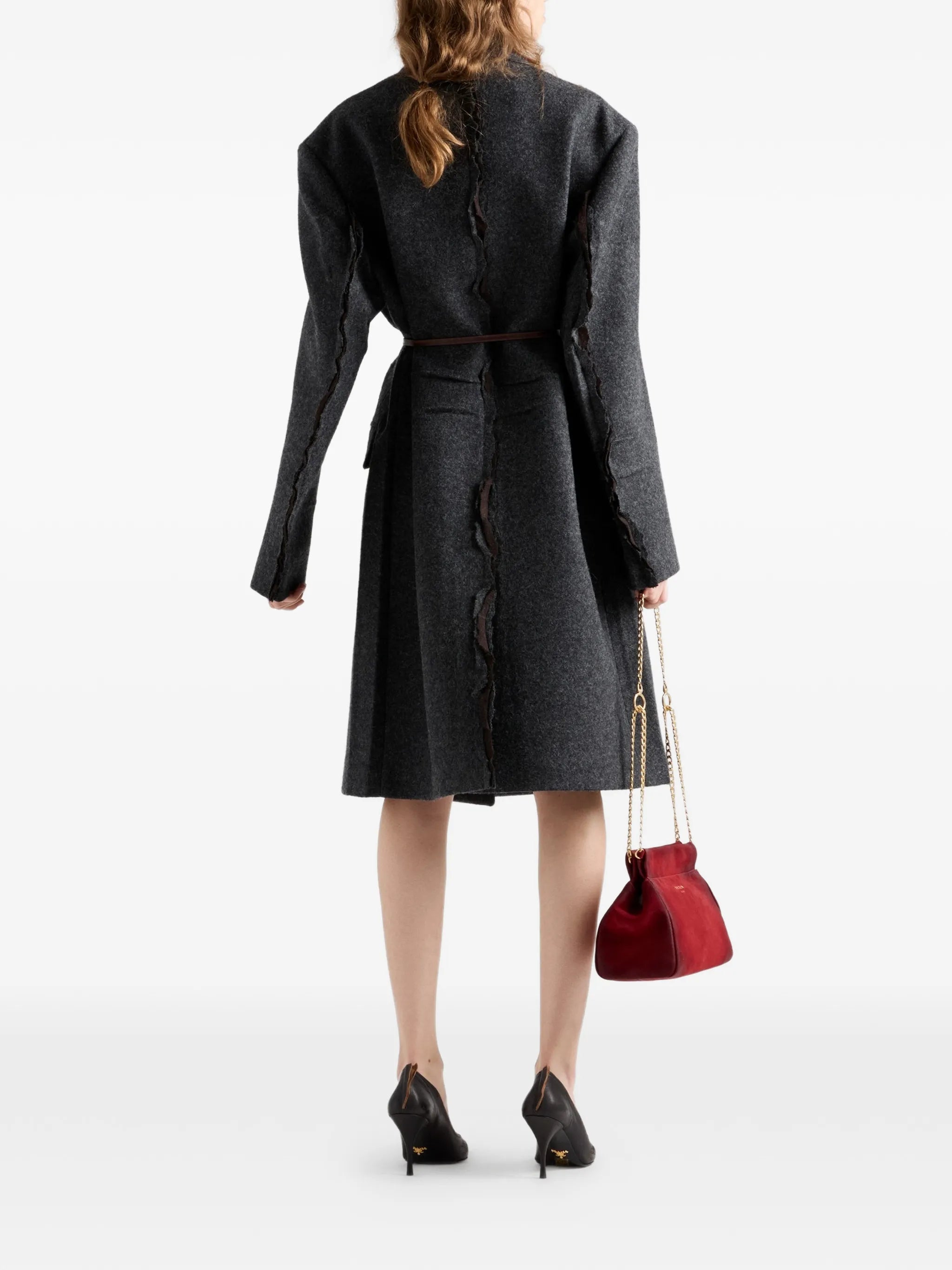 single-breasted Shetland wool coat