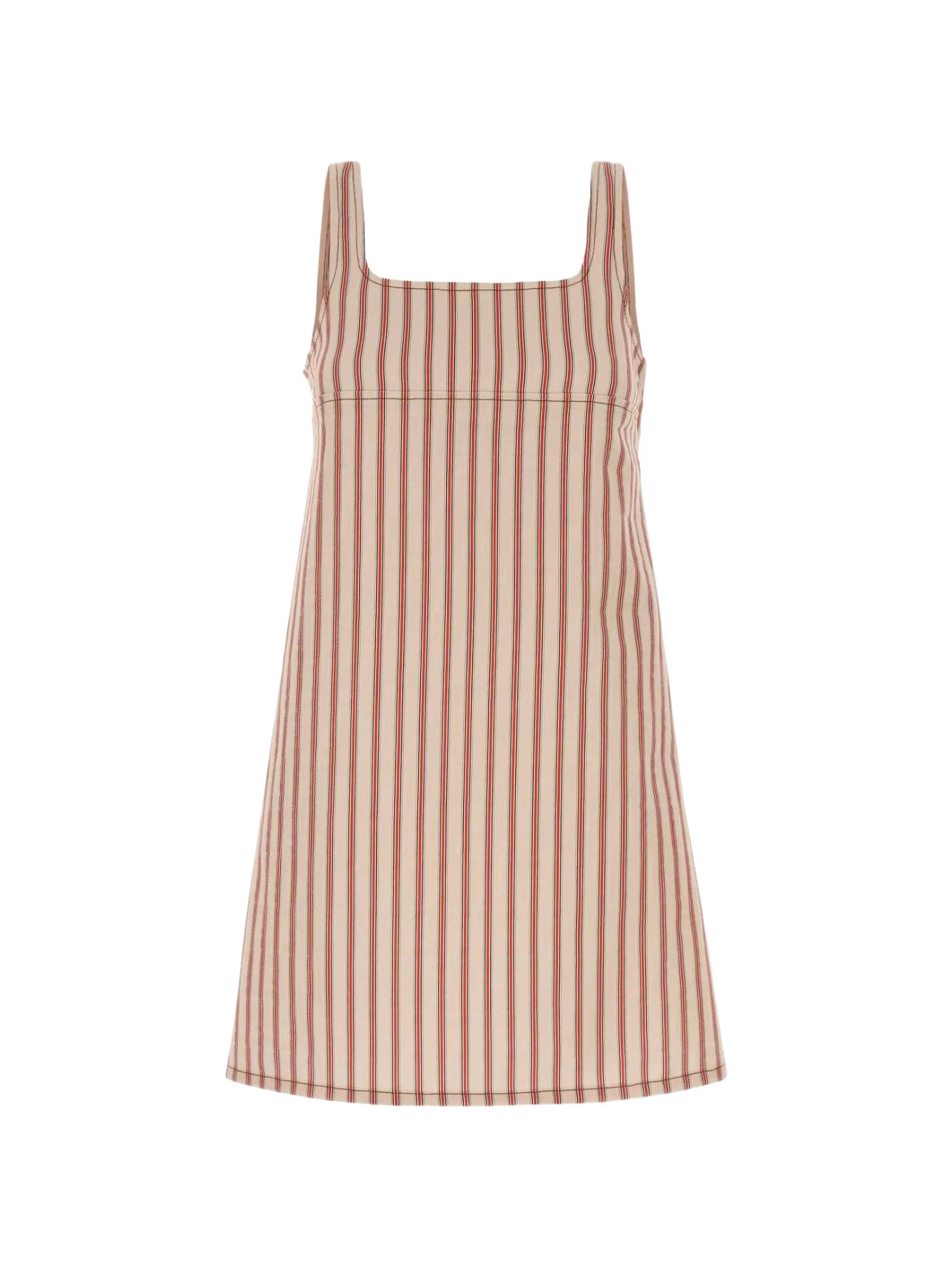 striped embroidered dress