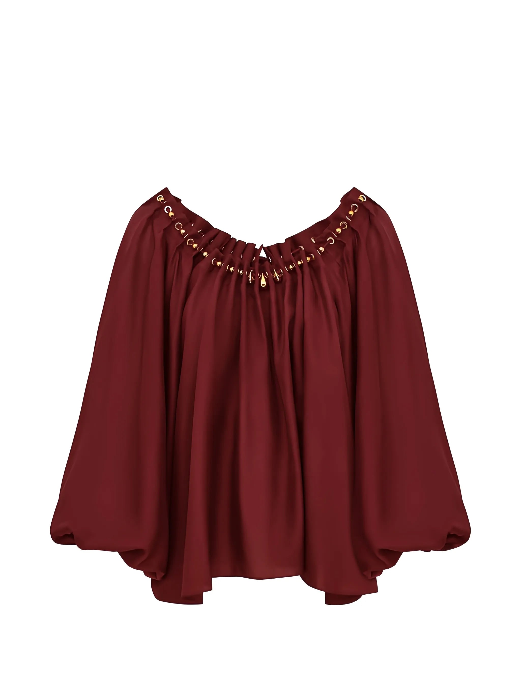 Aster gathered bead blouse
