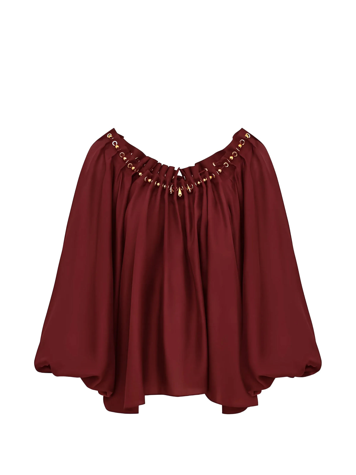 Aster gathered bead blouse