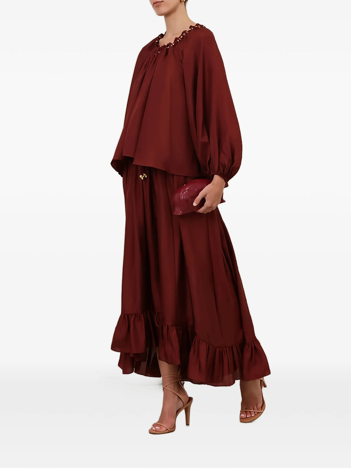 Aster gathered bead blouse