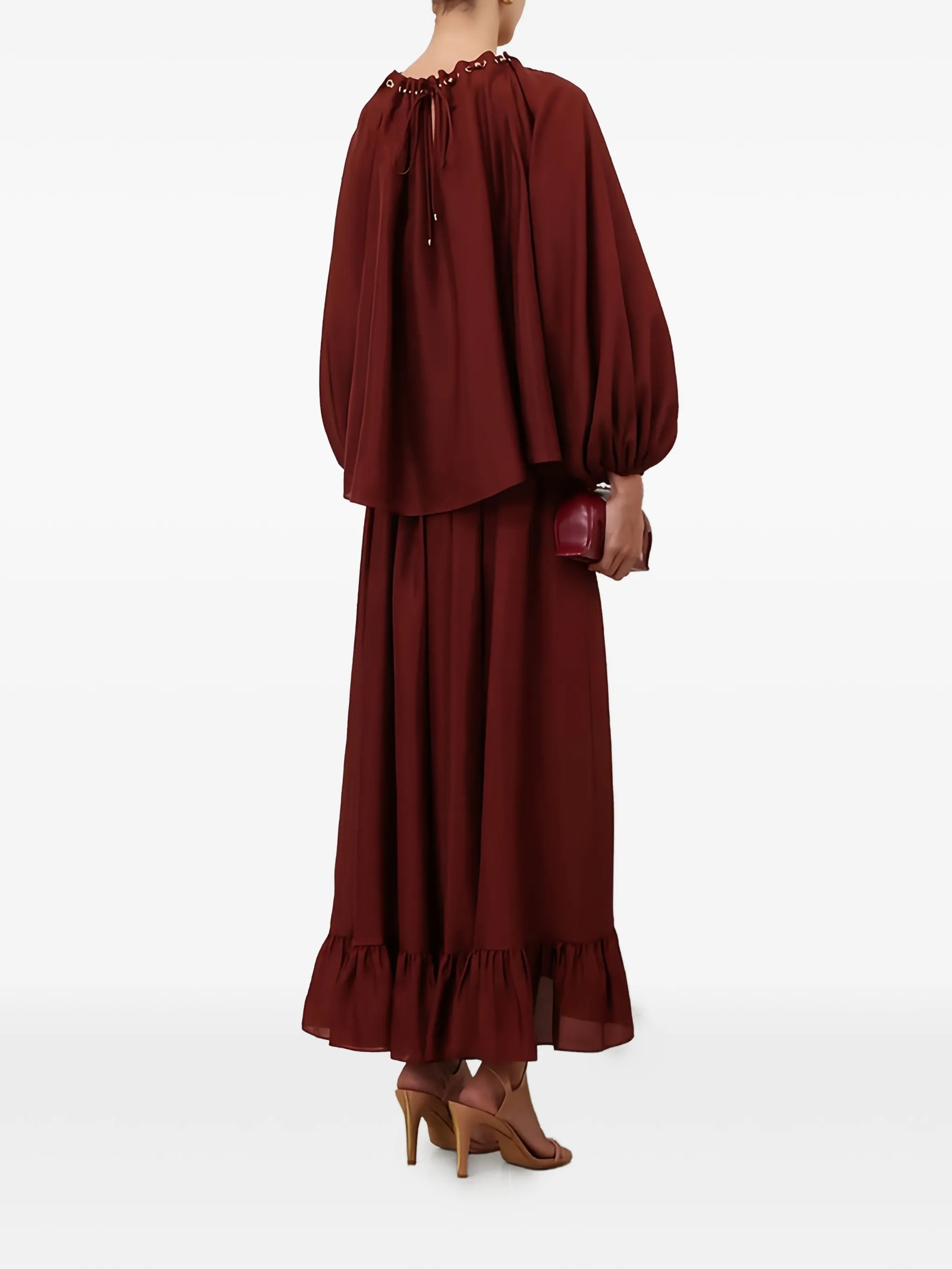 Aster gathered bead blouse