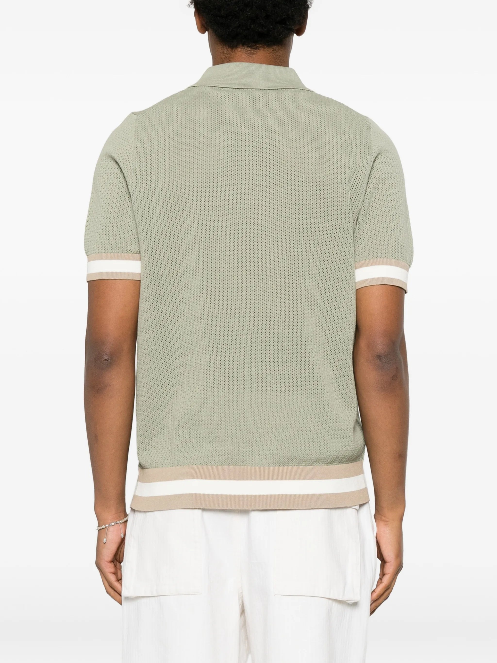 Quinn open-knit polo shirt