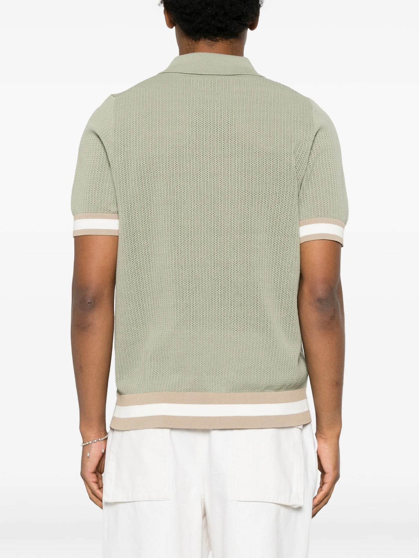 Quinn open-knit polo shirt