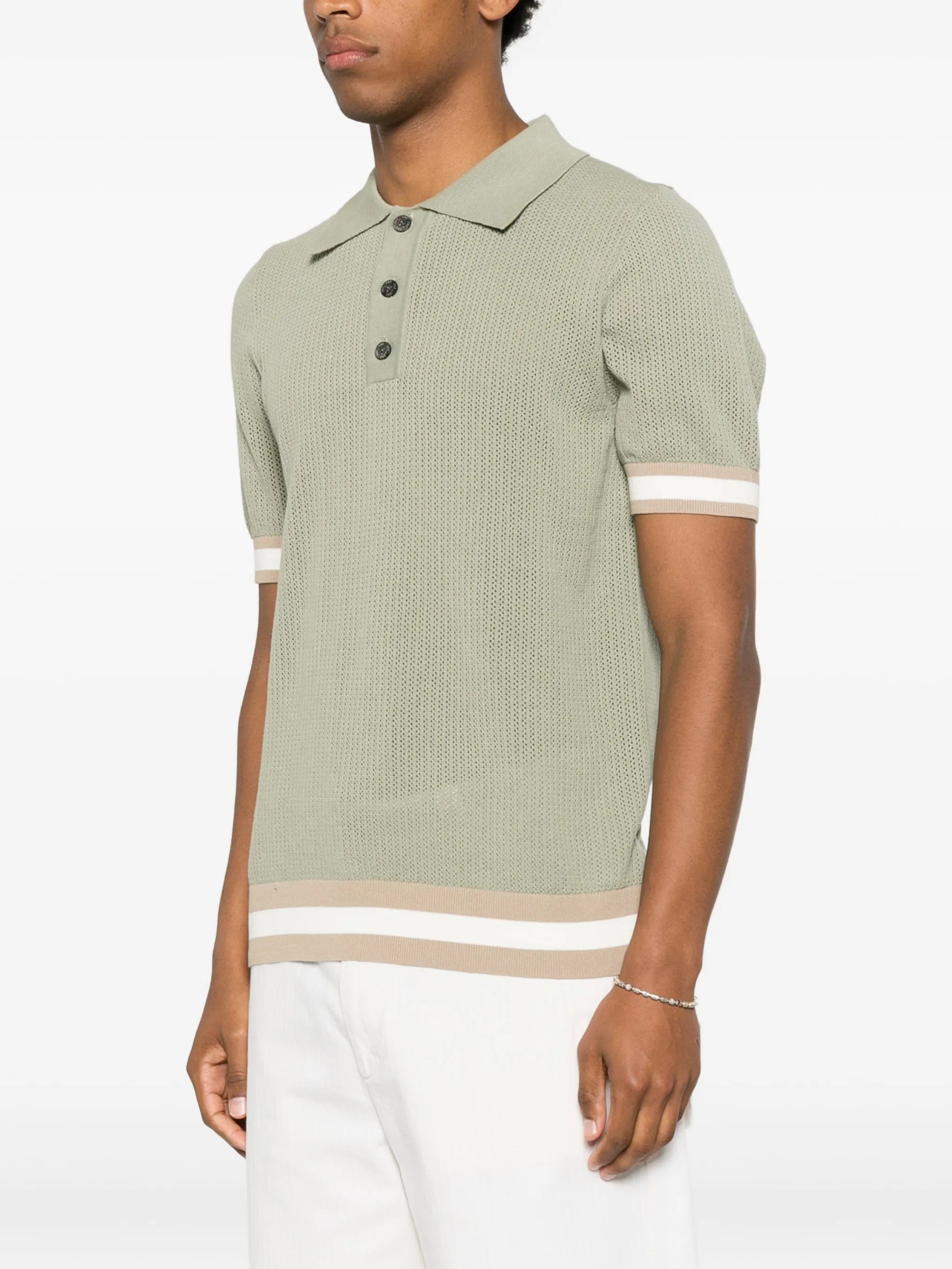 Quinn open-knit polo shirt