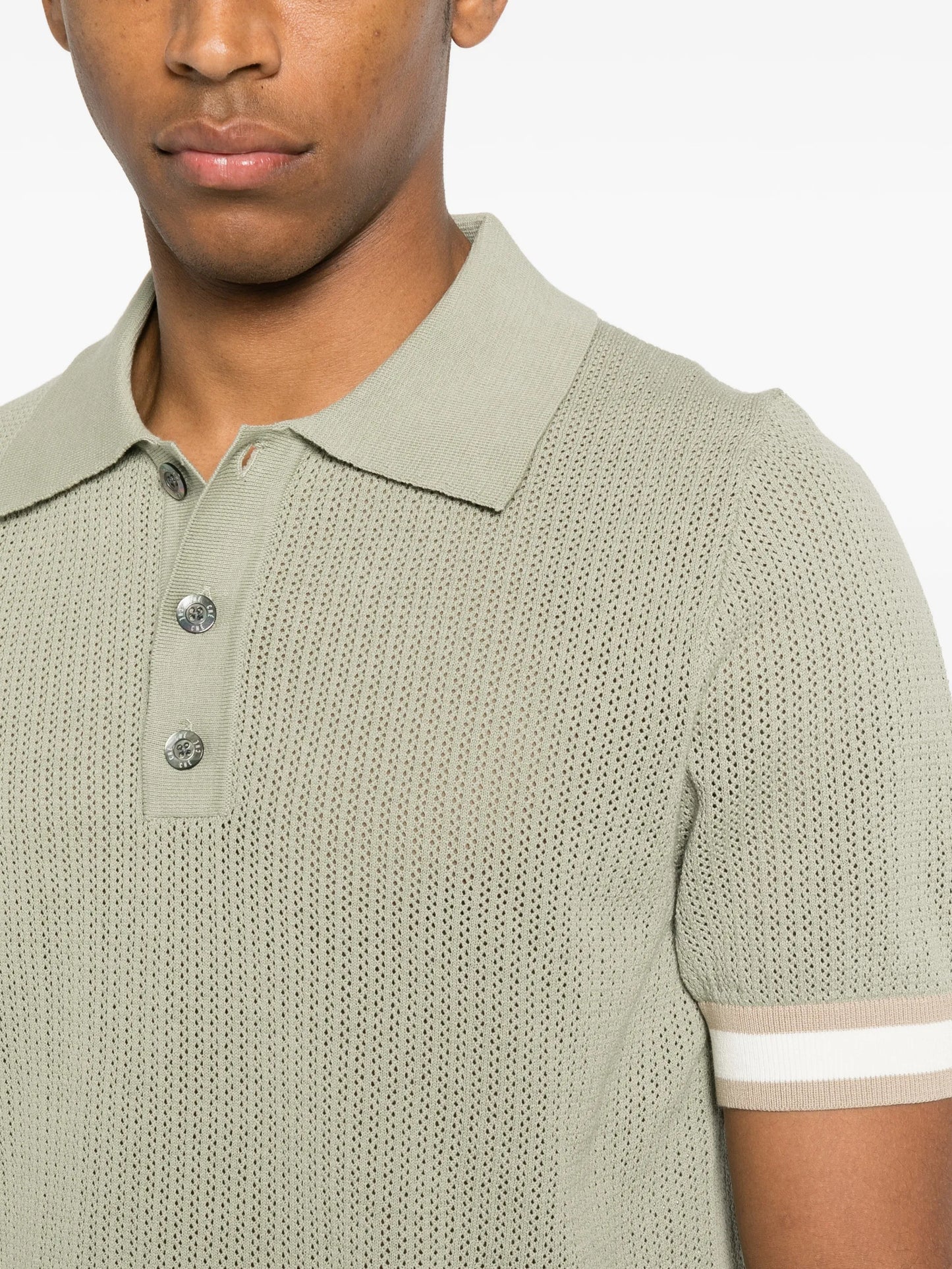 Quinn open-knit polo shirt
