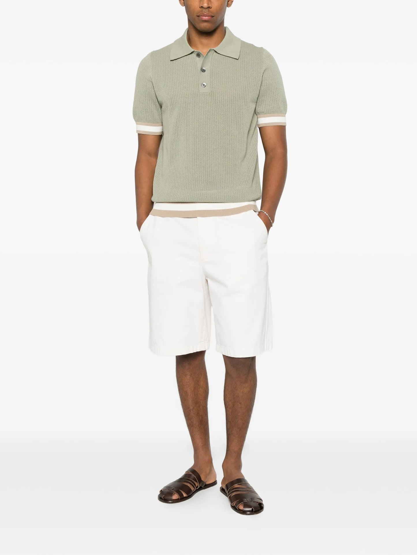 Quinn open-knit polo shirt