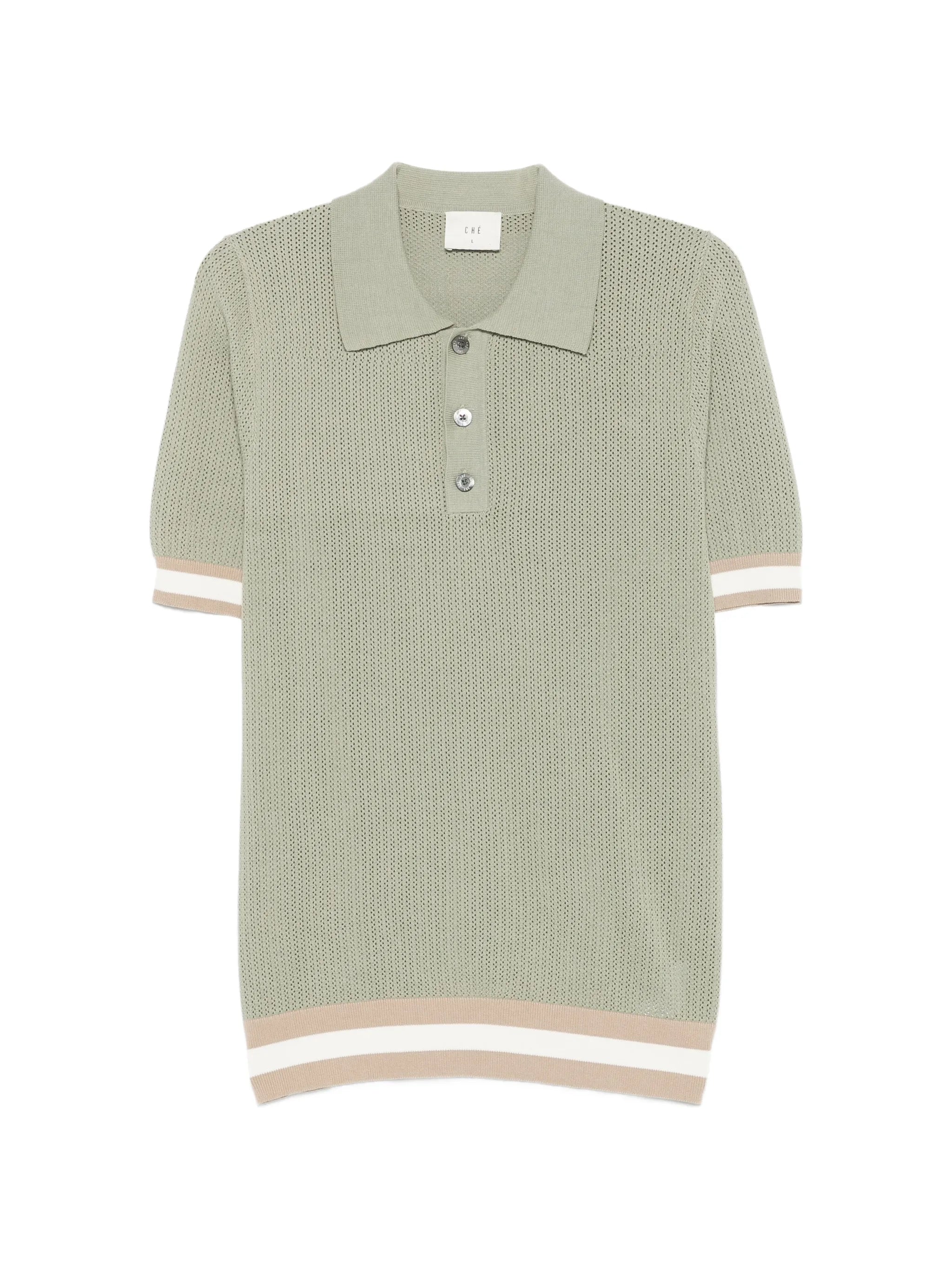 Quinn open-knit polo shirt