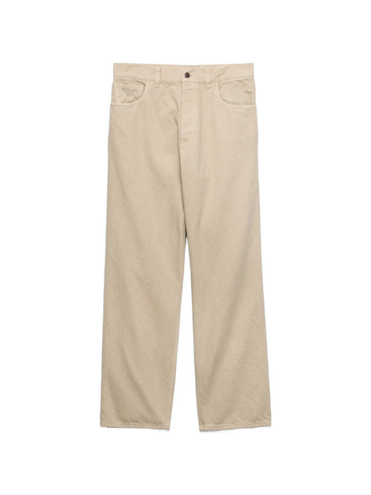 logo-plaque wide-leg jeans