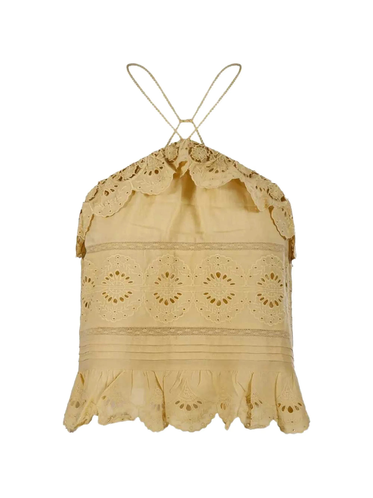 broderie-anglaise ruffled blouse