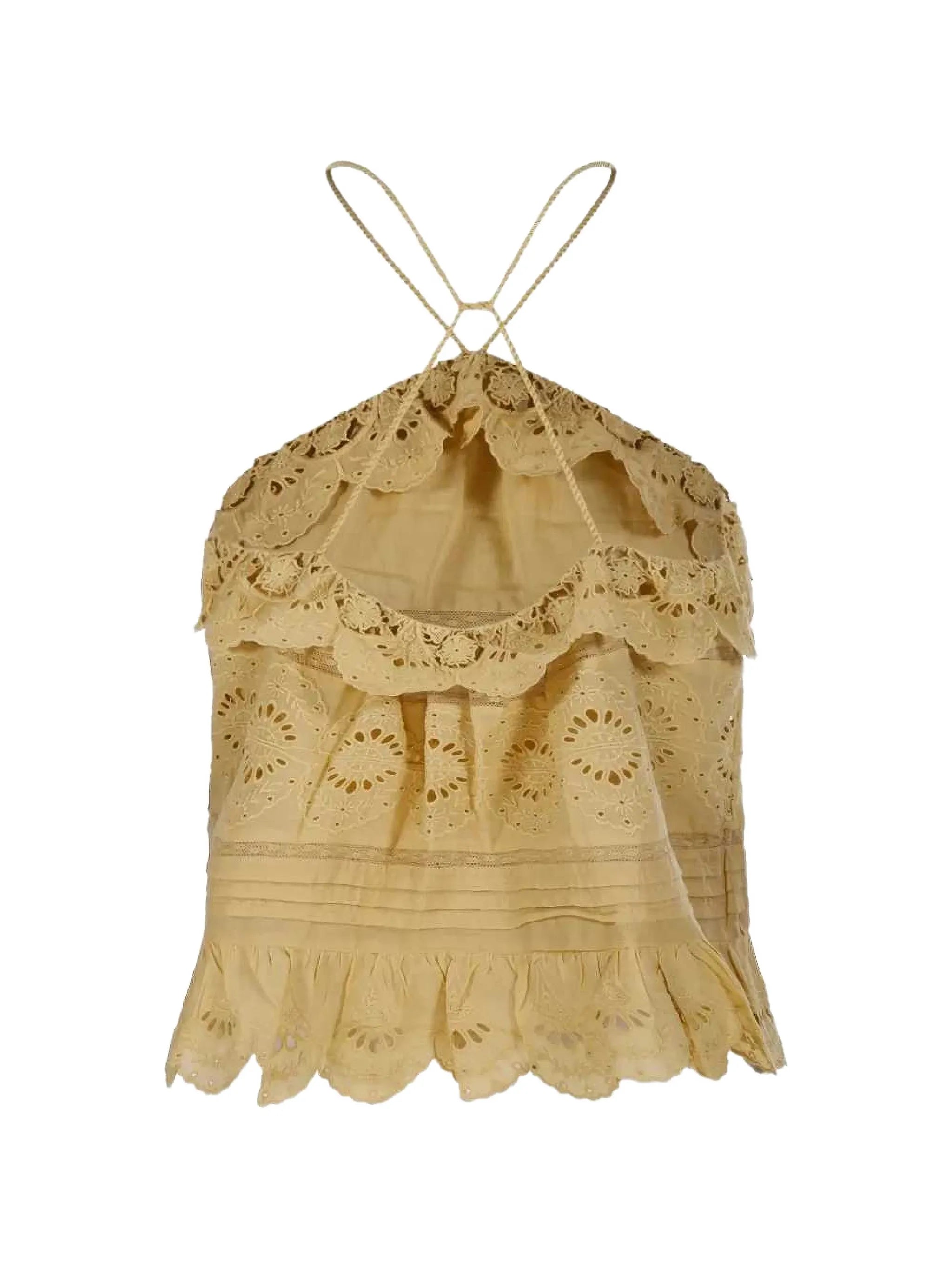 broderie-anglaise ruffled blouse