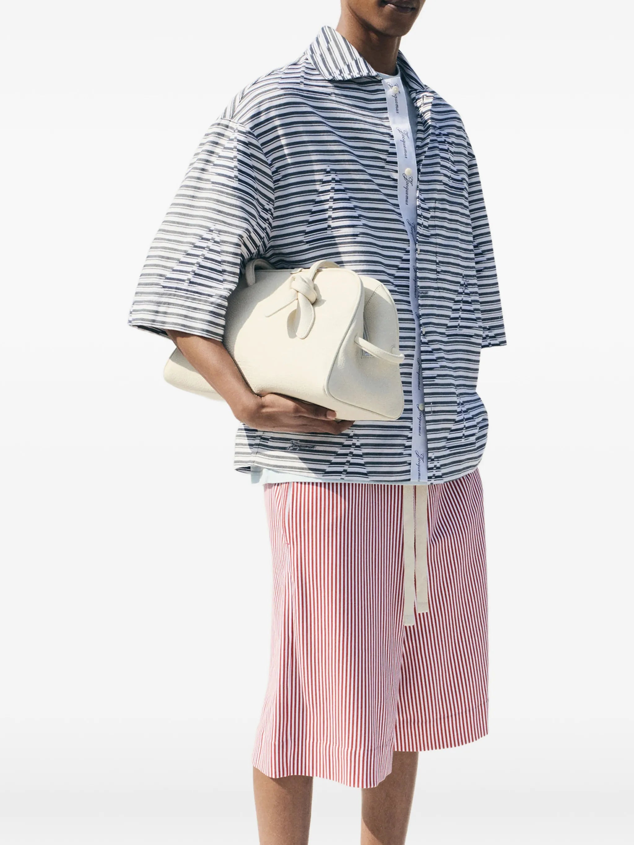sail-print striped shirt
