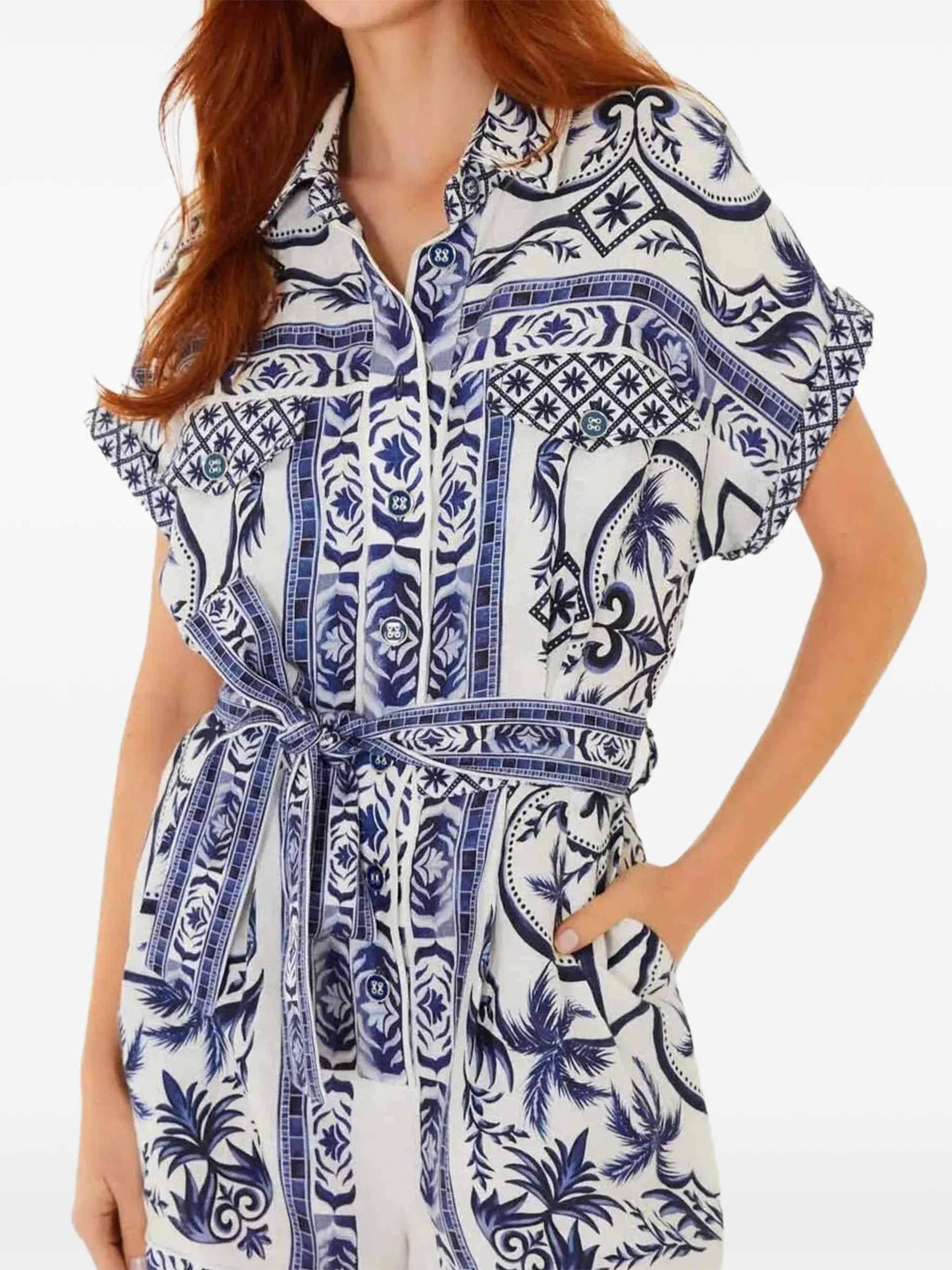 Wonderful City belted playsuit