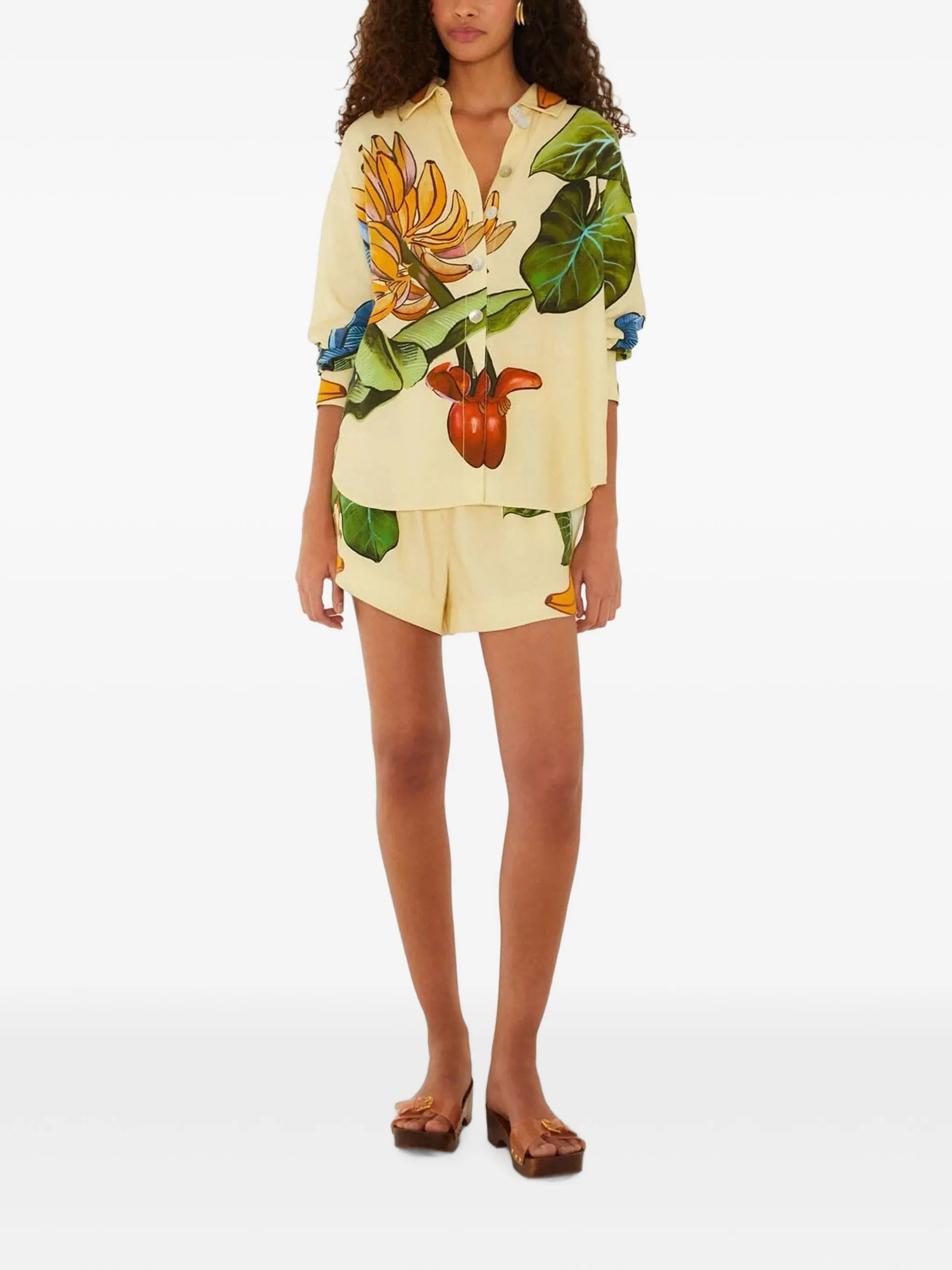 Banana Grapes tropical-print drawstring shorts