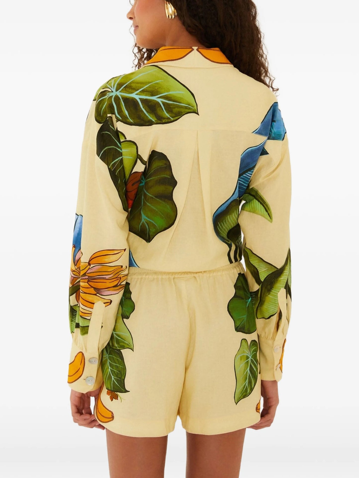yellow banana grapes drawstring shorts