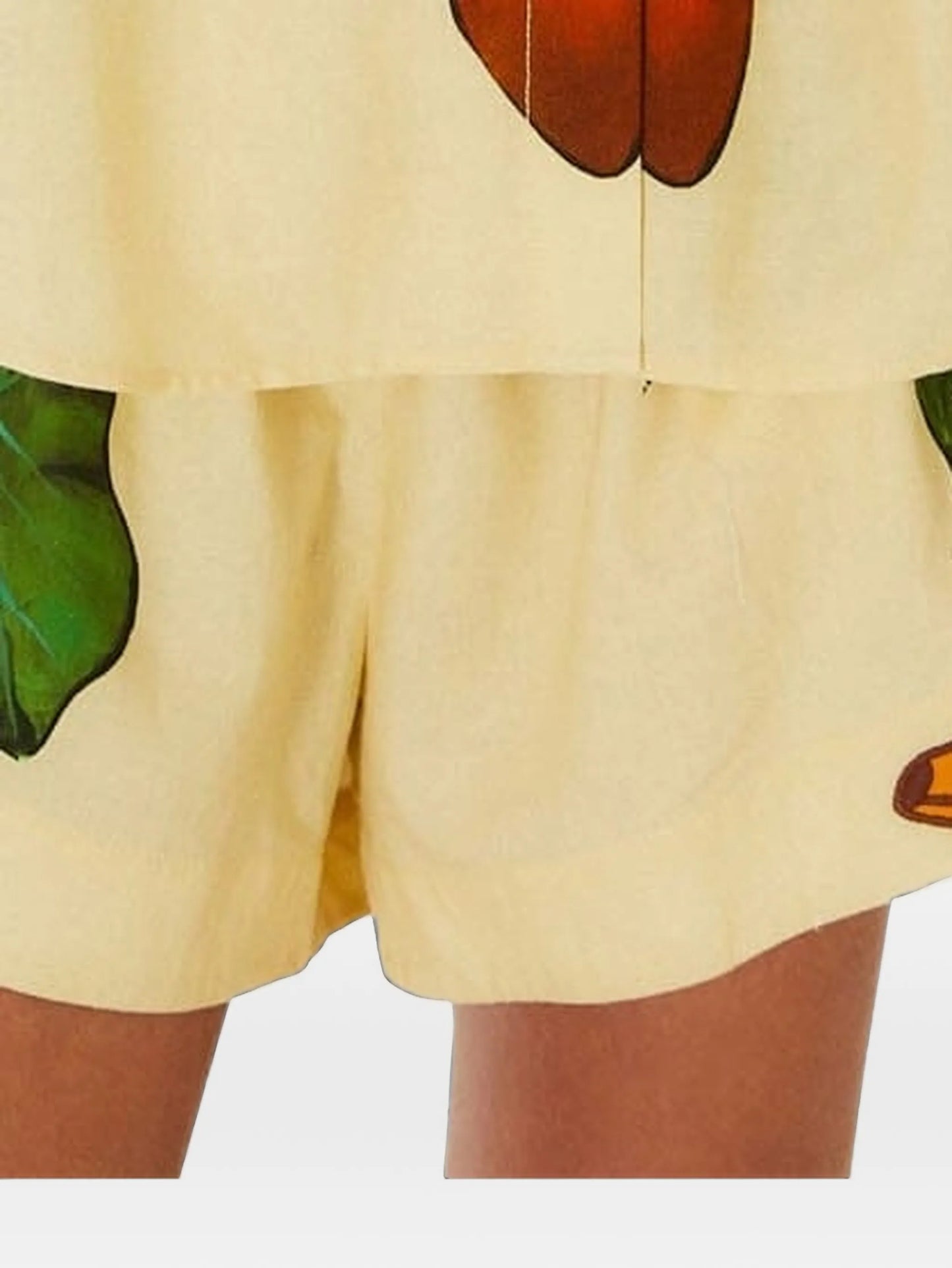 yellow banana grapes drawstring shorts