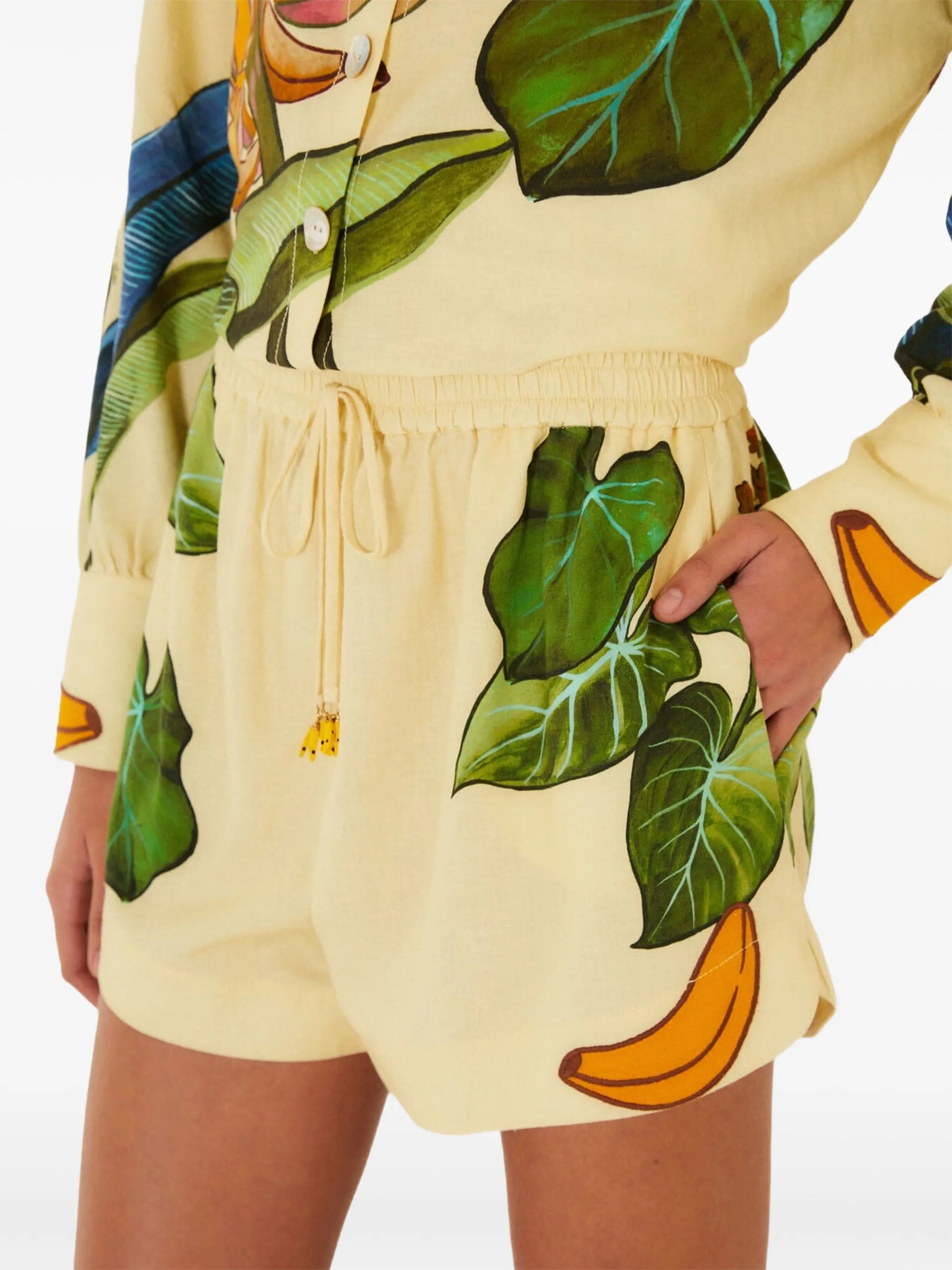 banana grapes drawstring Lenzing™ Ecovero™ Euroflax™ shorts