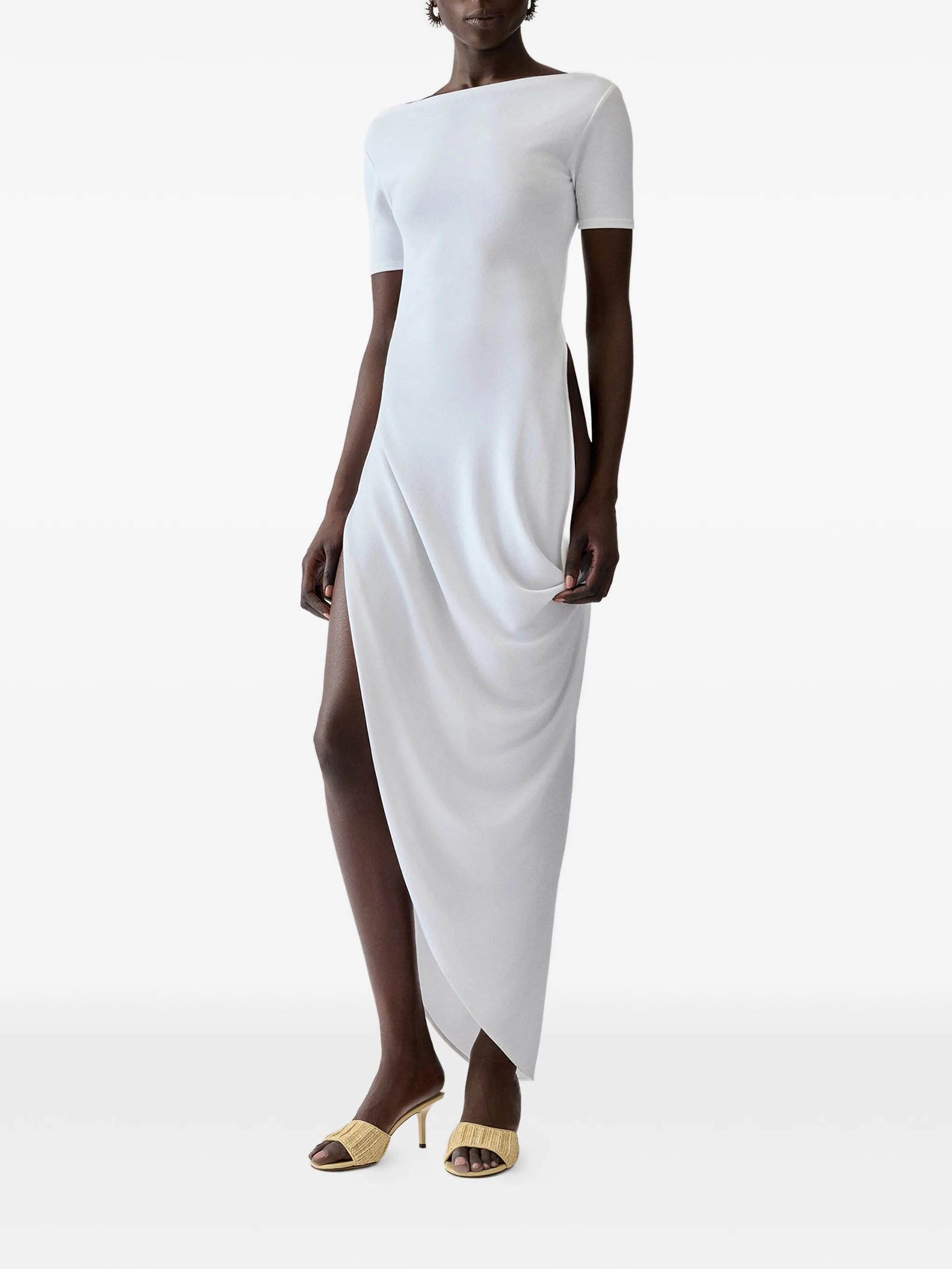 The Sole open-back draped dress