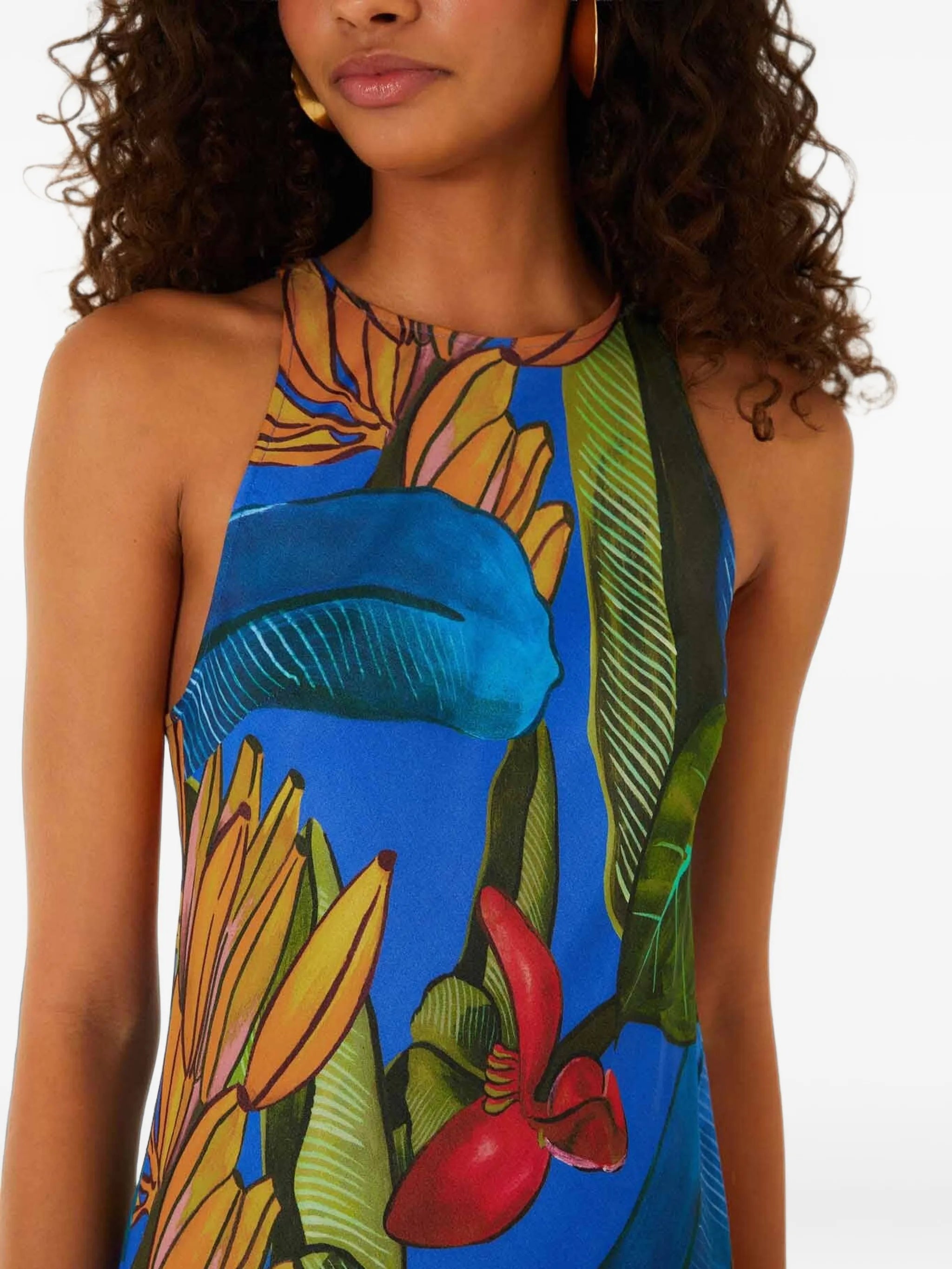 banana grapes sleeveless Lenzing™ Ecovero™ maxi dress