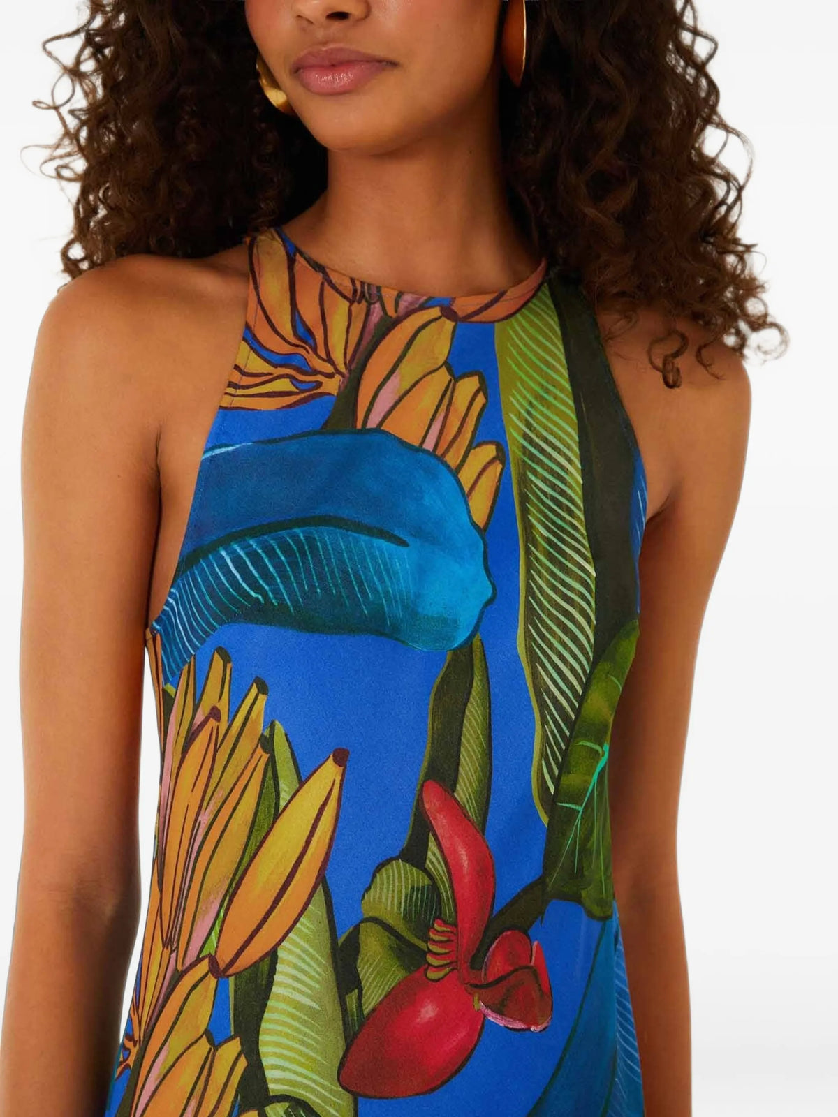banana grapes sleeveless Lenzing™ Ecovero™ maxi dress