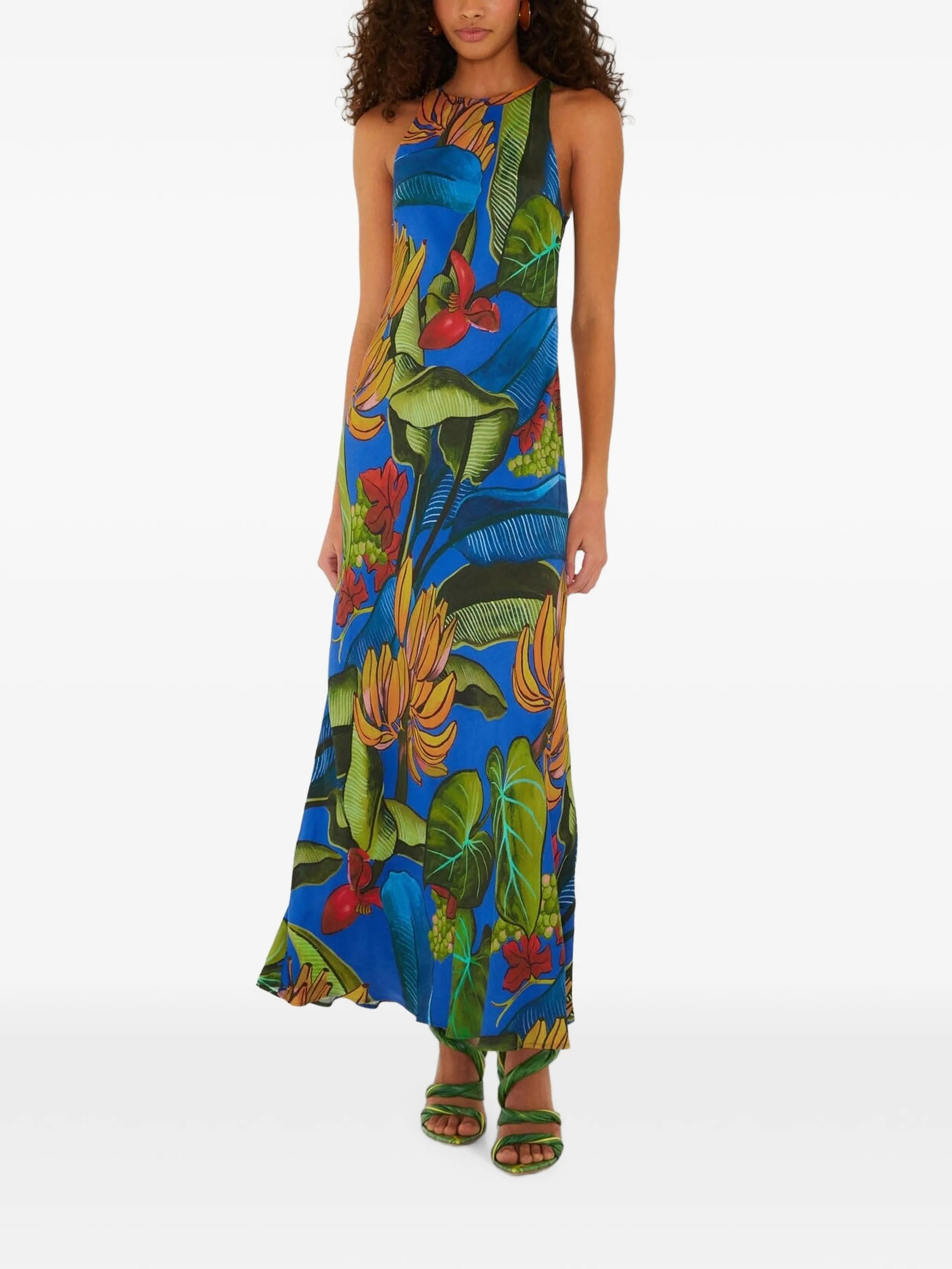 banana grapes sleeveless Lenzing™ Ecovero™ maxi dress