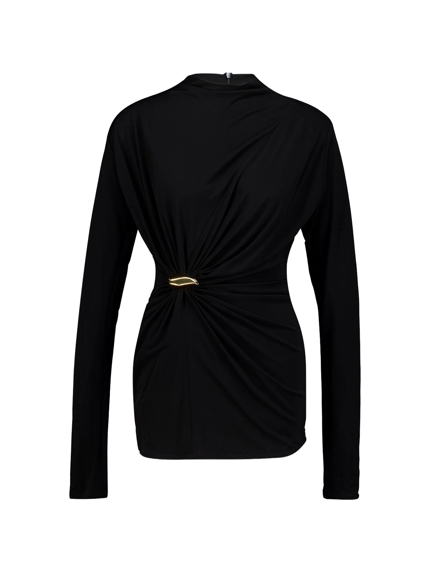 ruched long-sleeve top