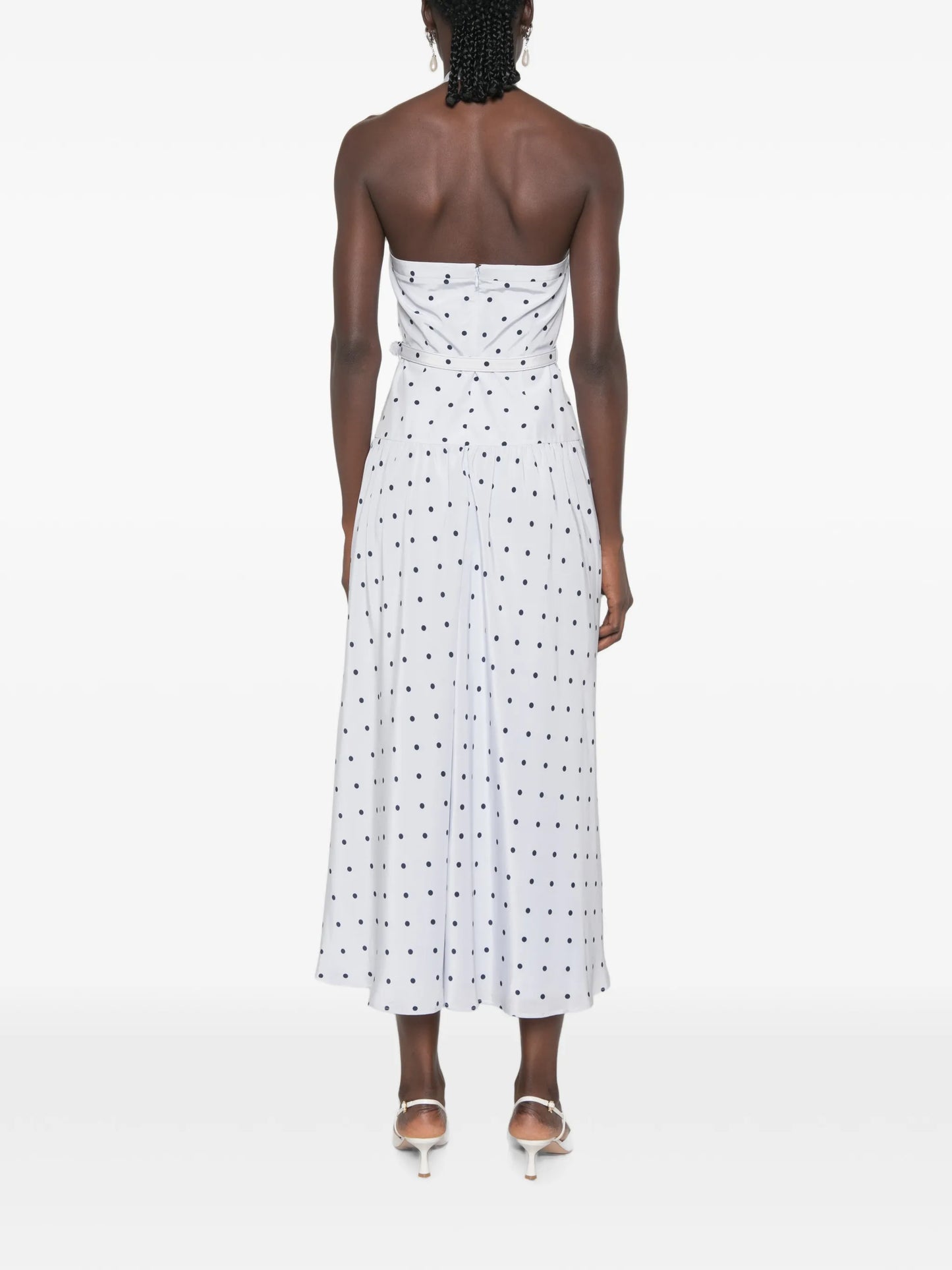 polka-dot halter-neck midi dress