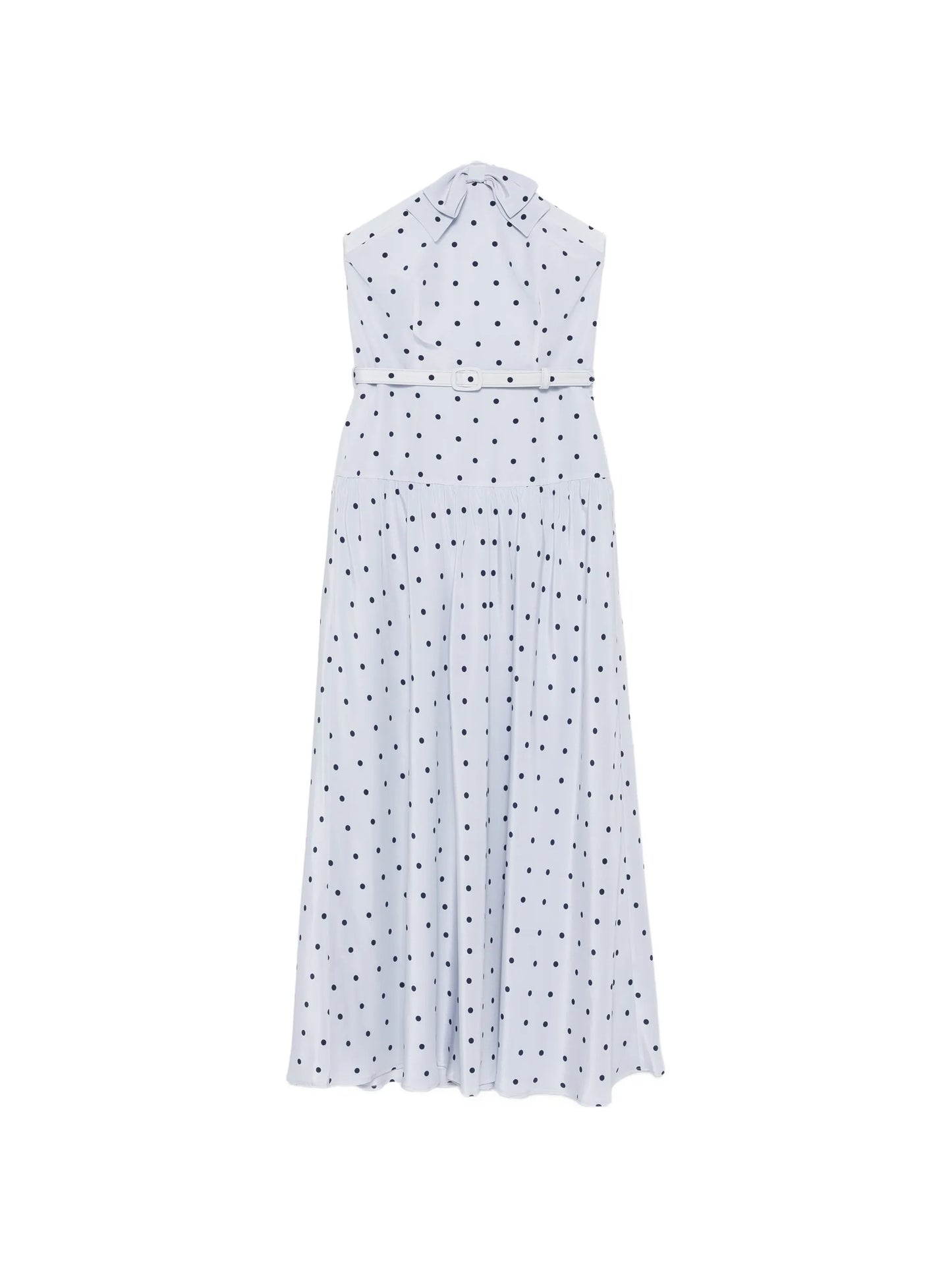 polka-dot halter-neck midi dress