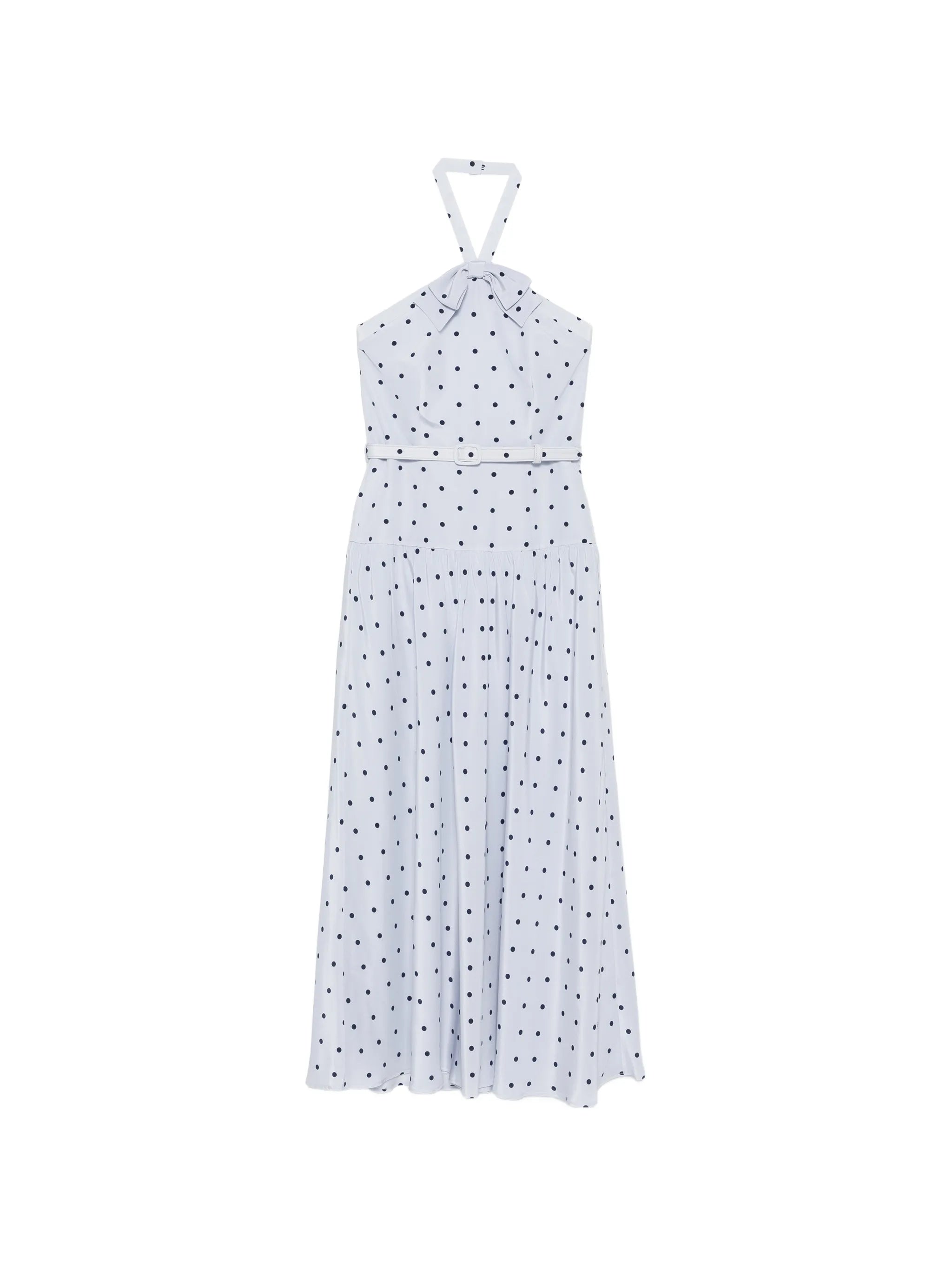 polka-dot halter-neck midi dress
