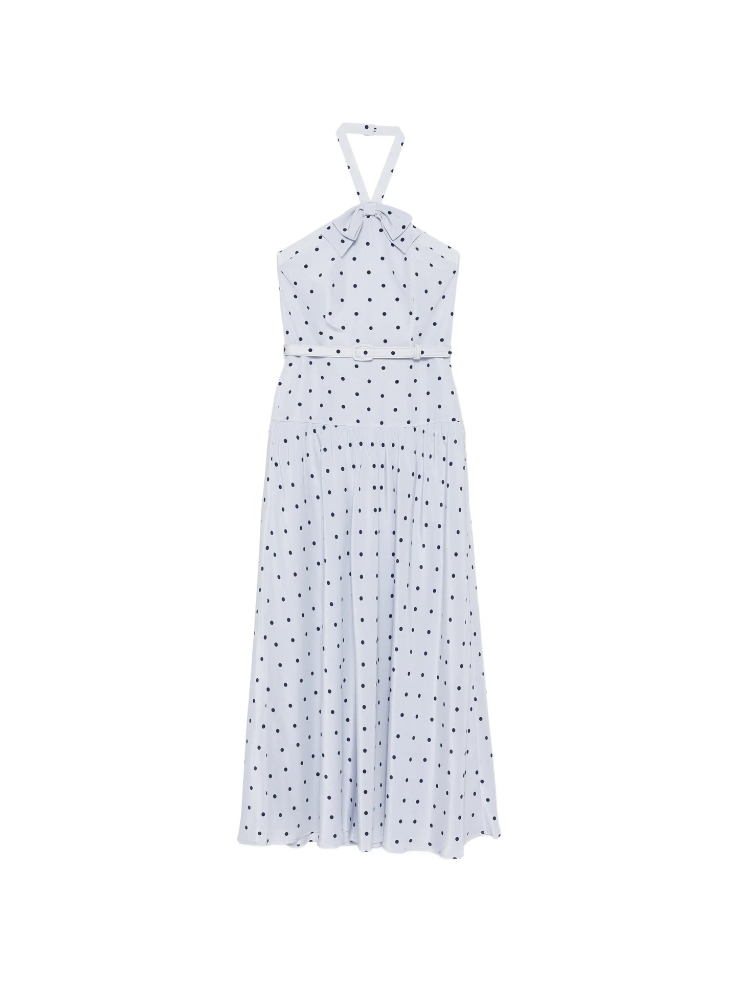 polka-dot halter-neck midi dress