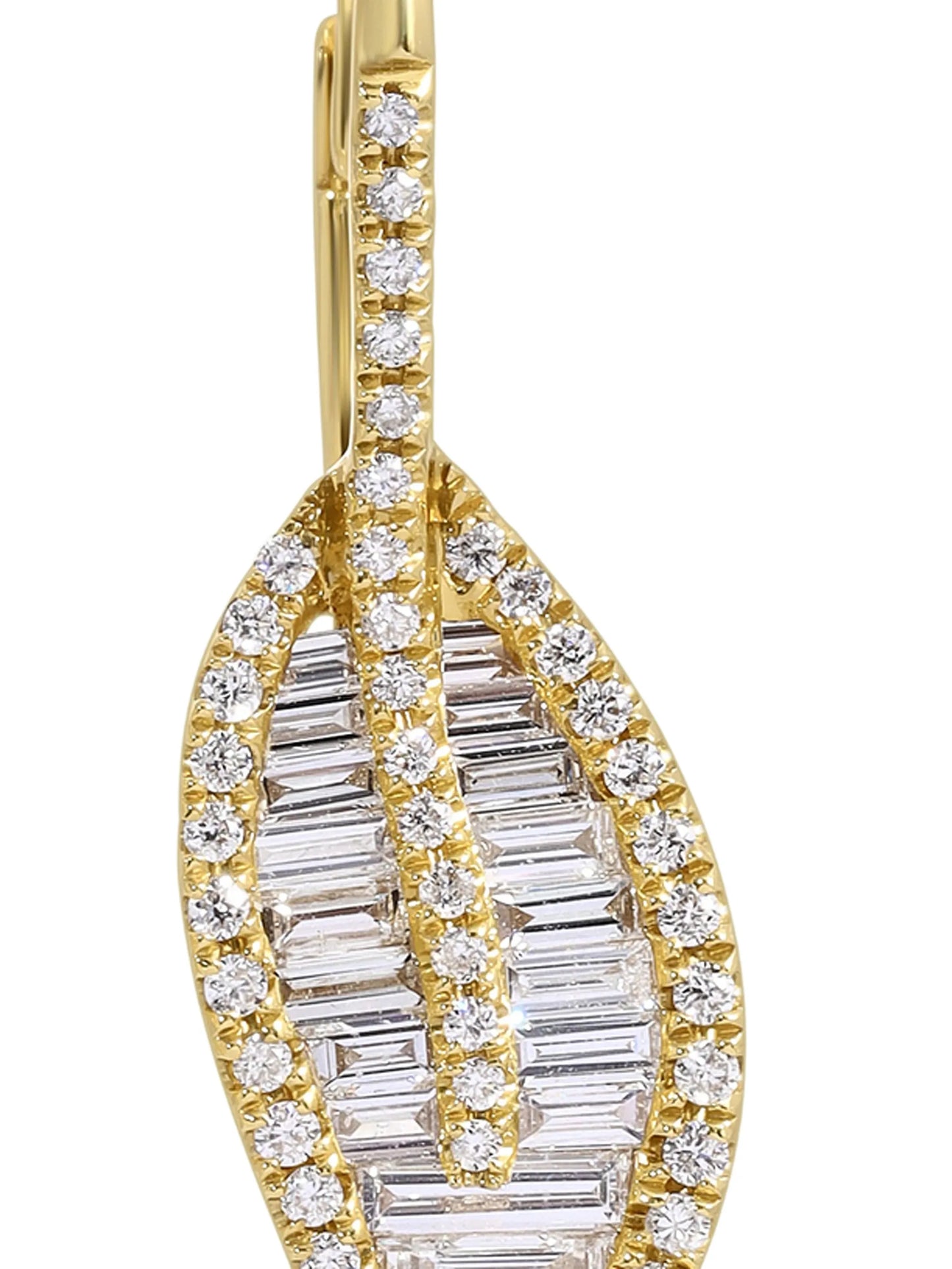 Leaf diamond drop earrings