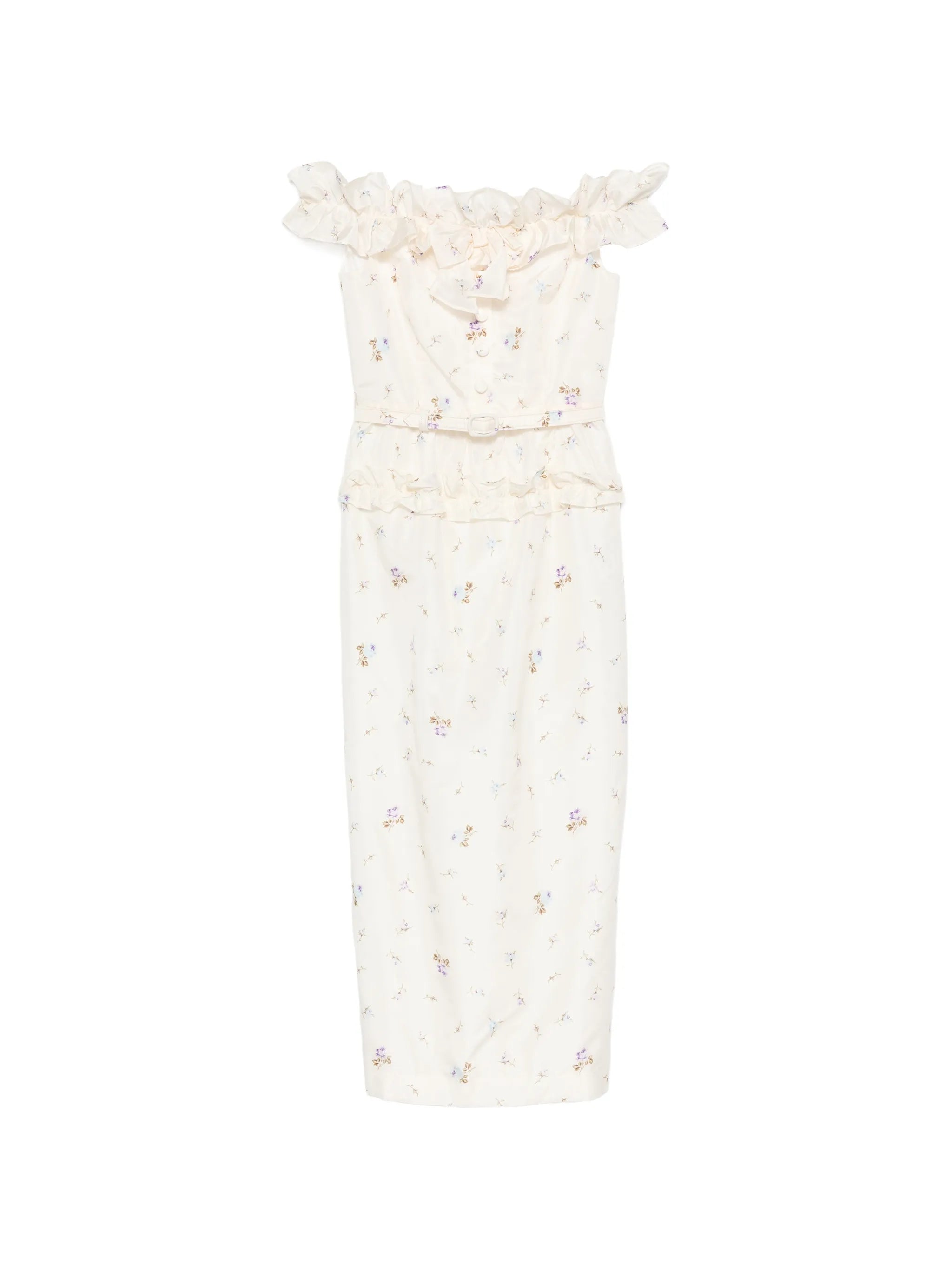 floral-print ruffled dress