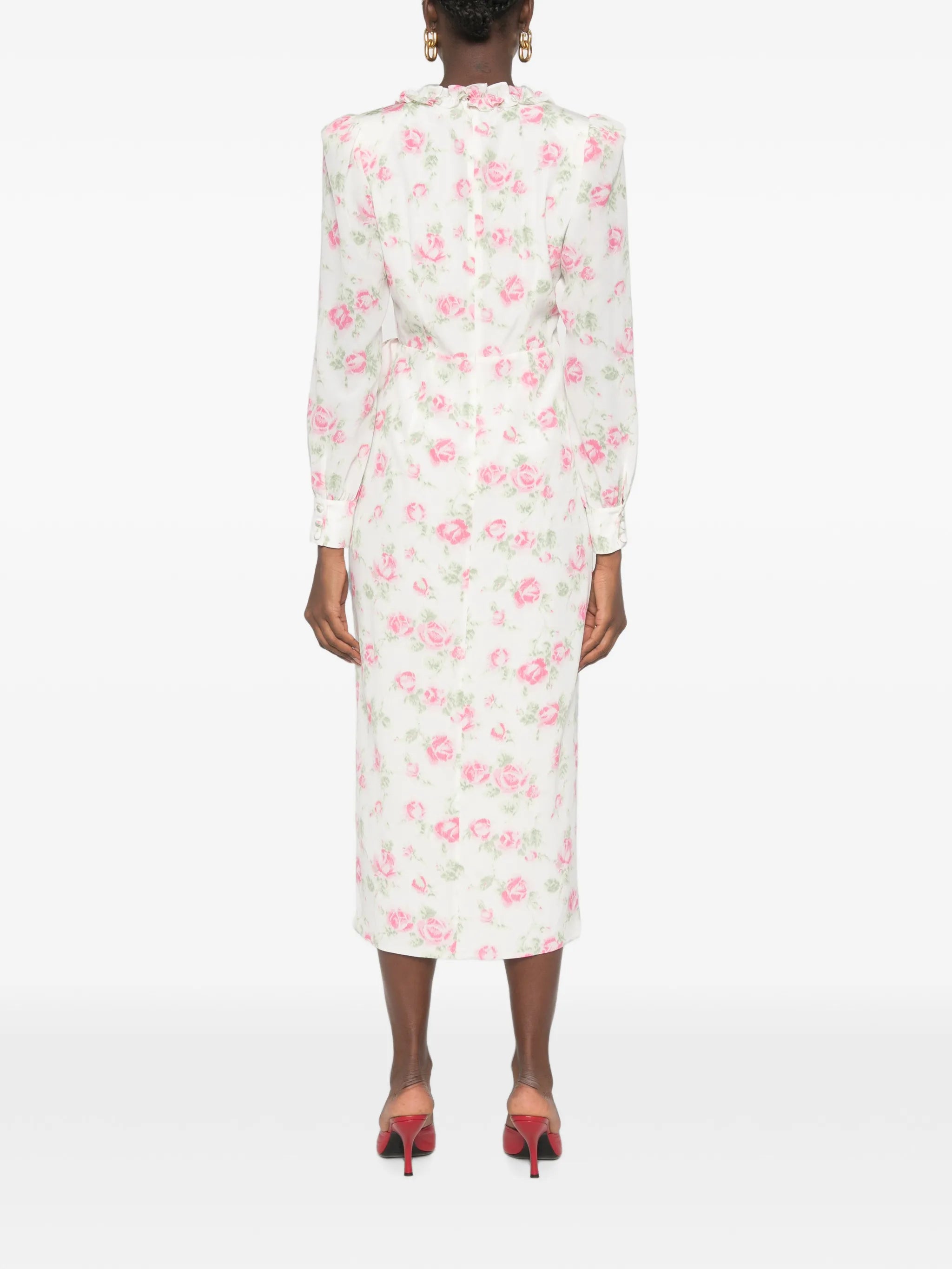floral-print midi dress