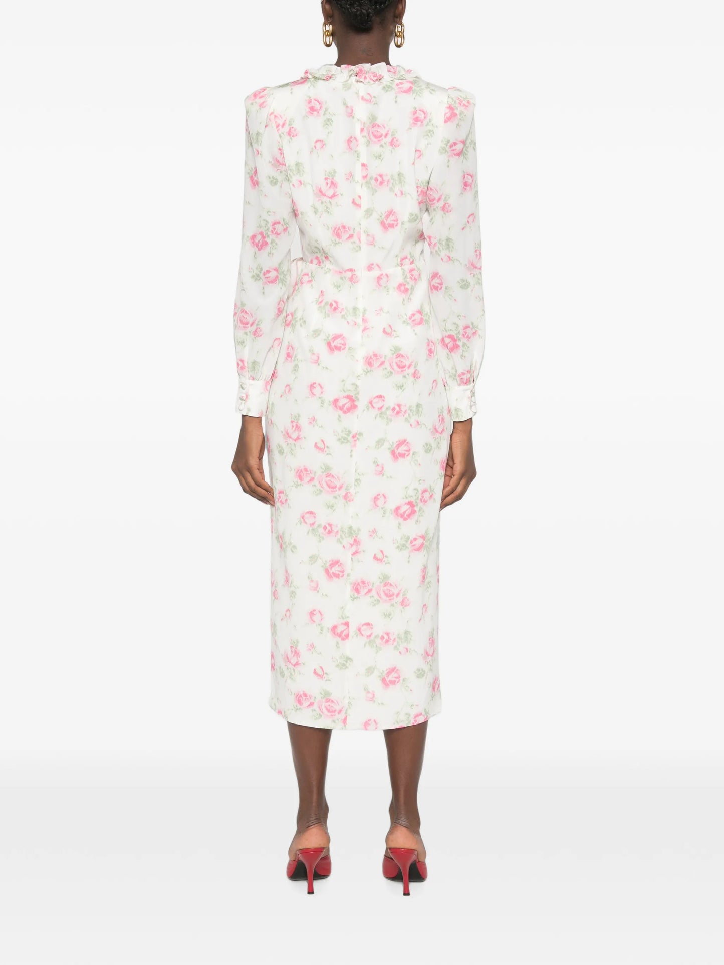 floral-print midi dress