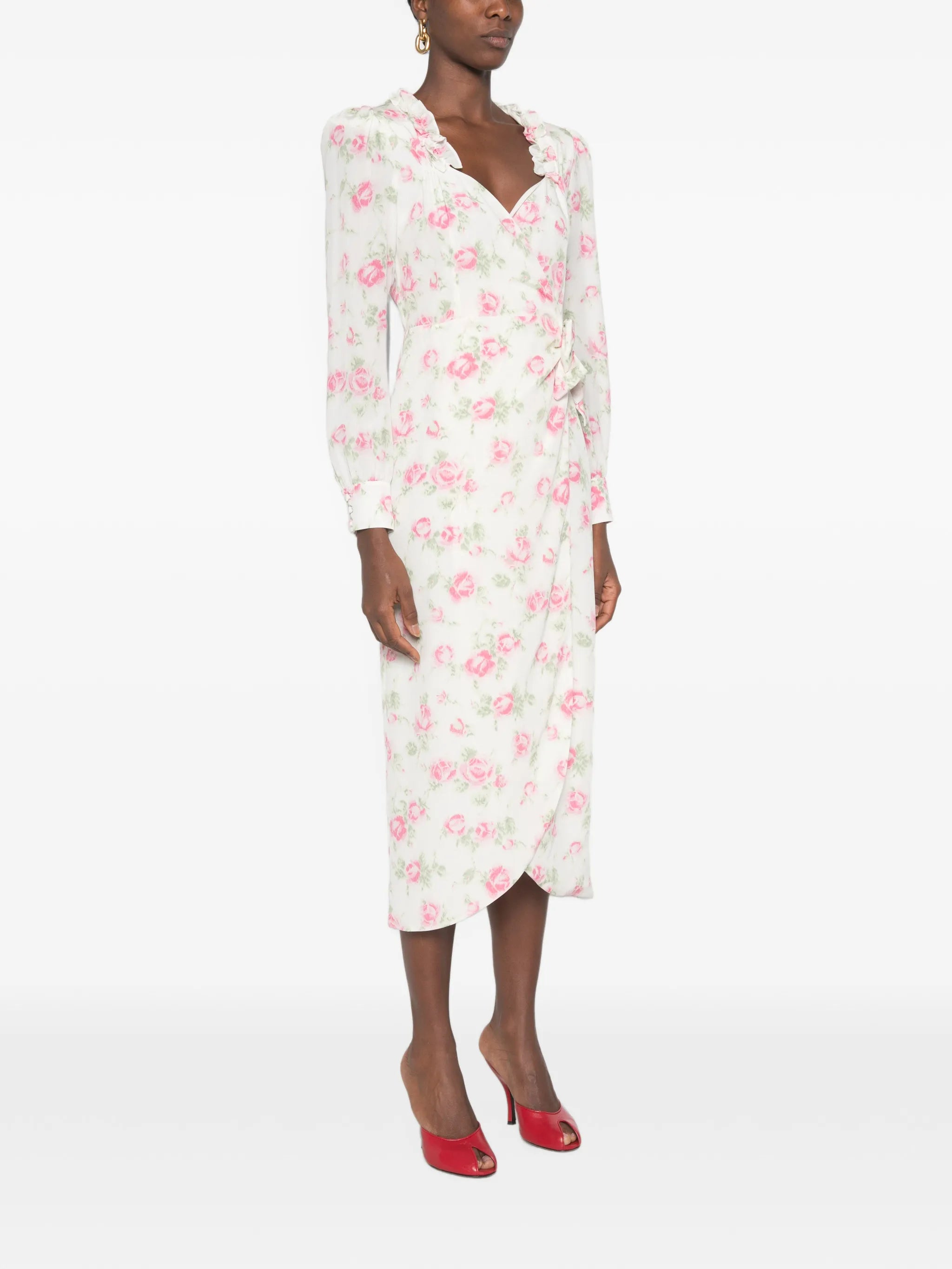 floral-print midi dress