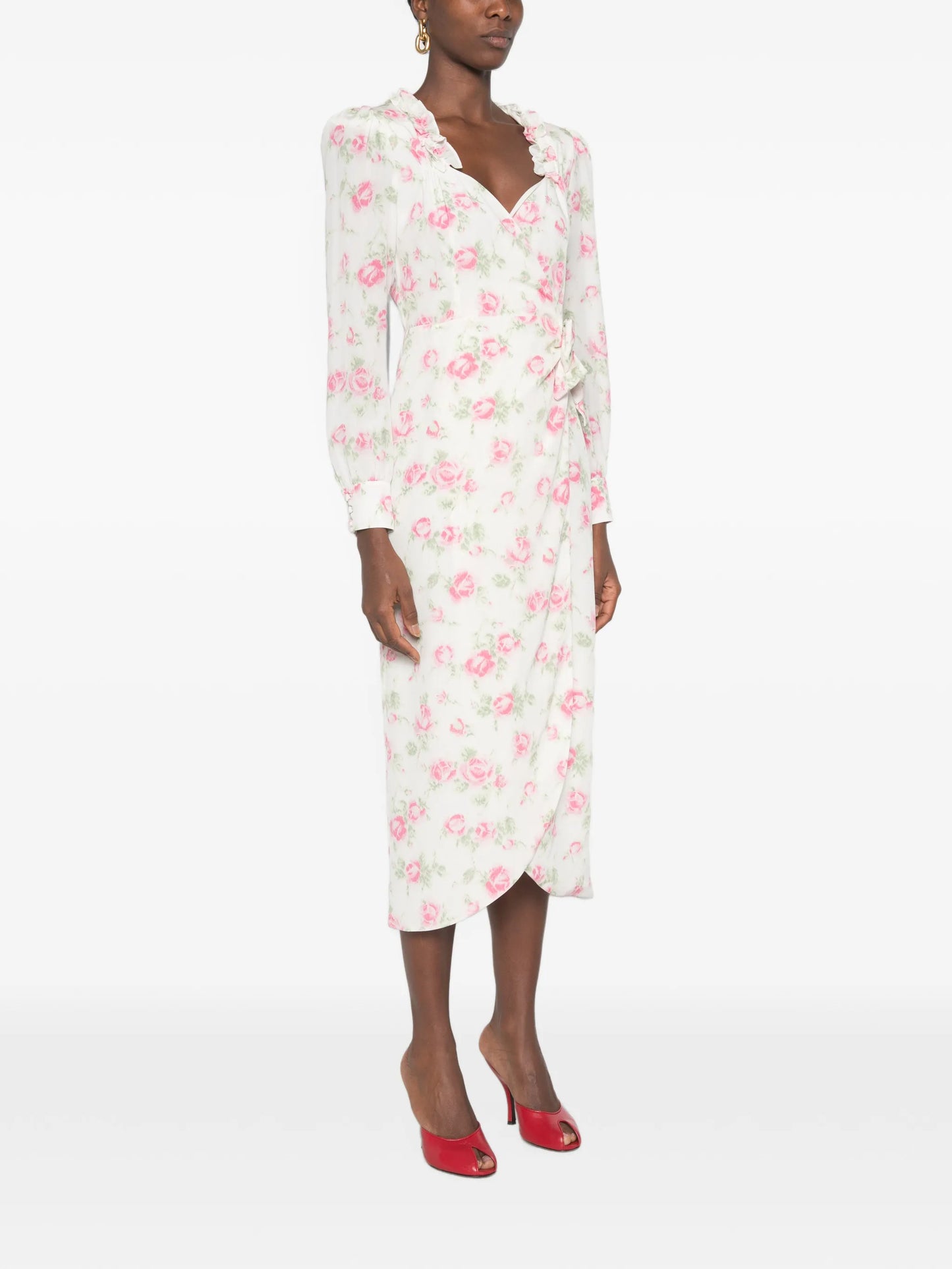 floral-print midi dress