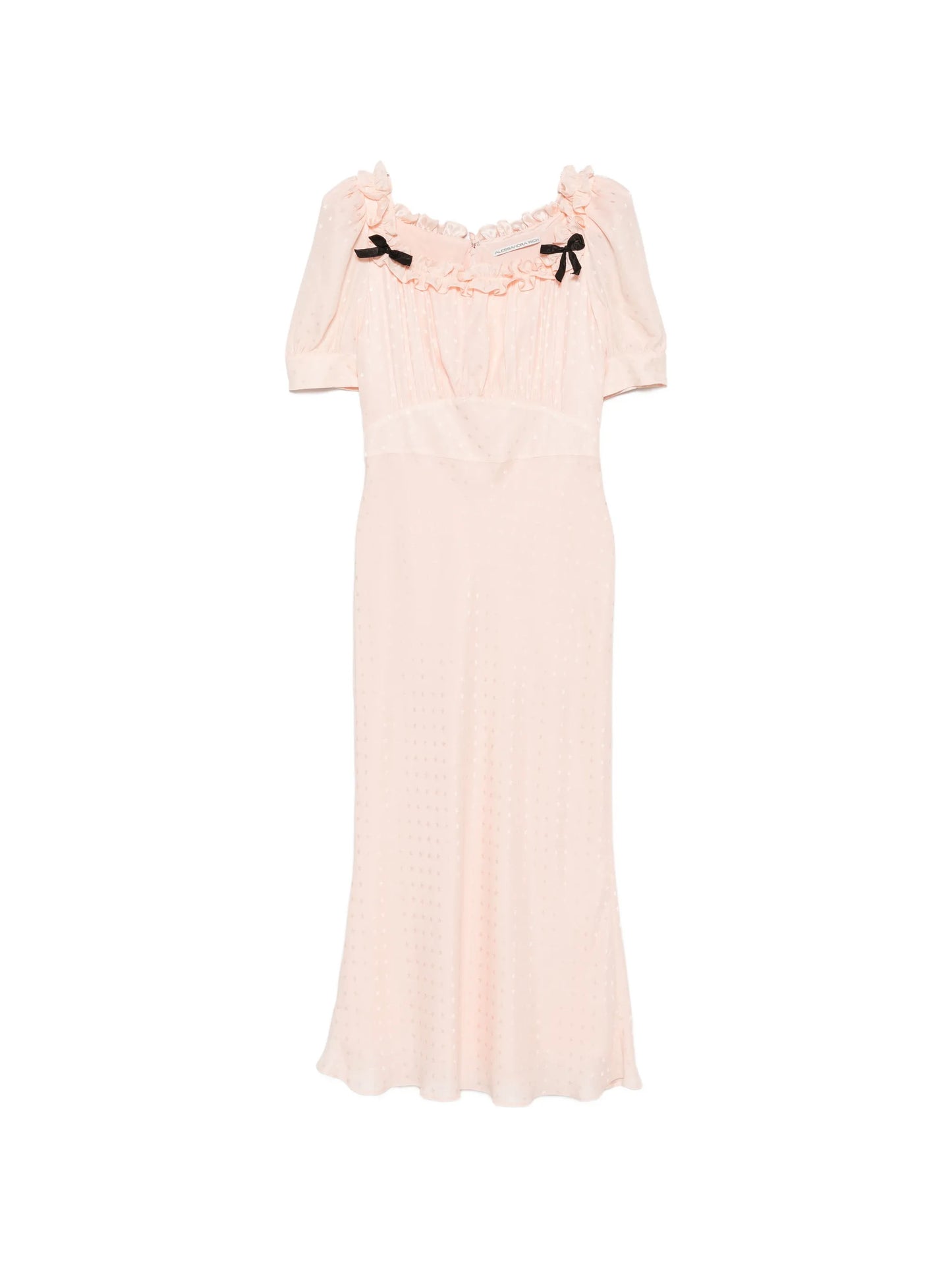ruffled silk-jacquard midi dress