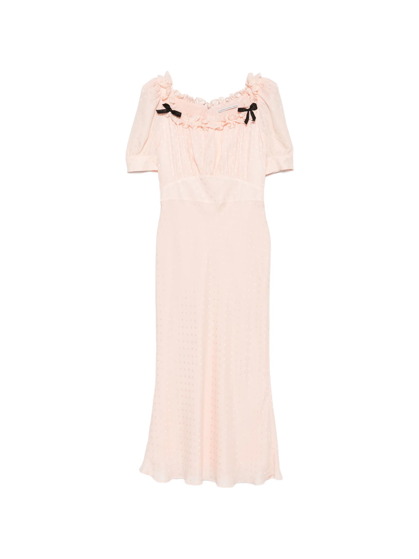 ruffled silk-jacquard midi dress