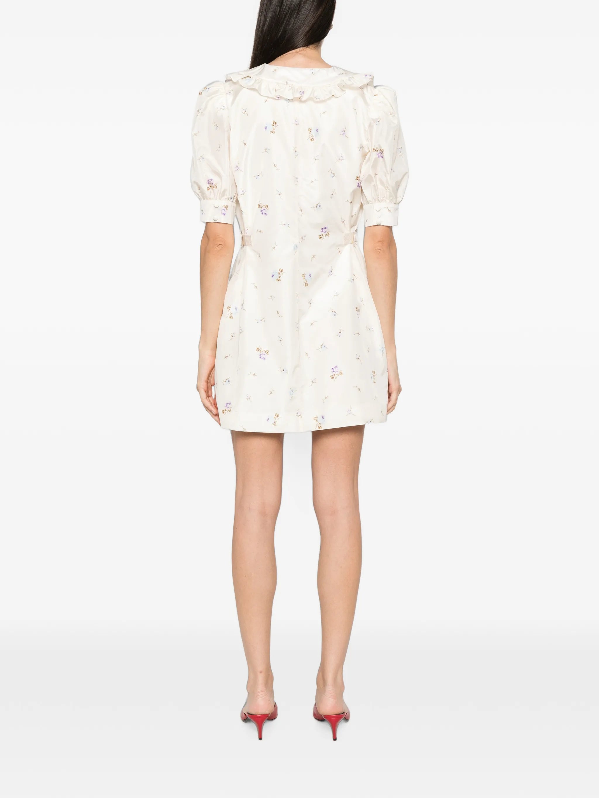 floral-print mini dress