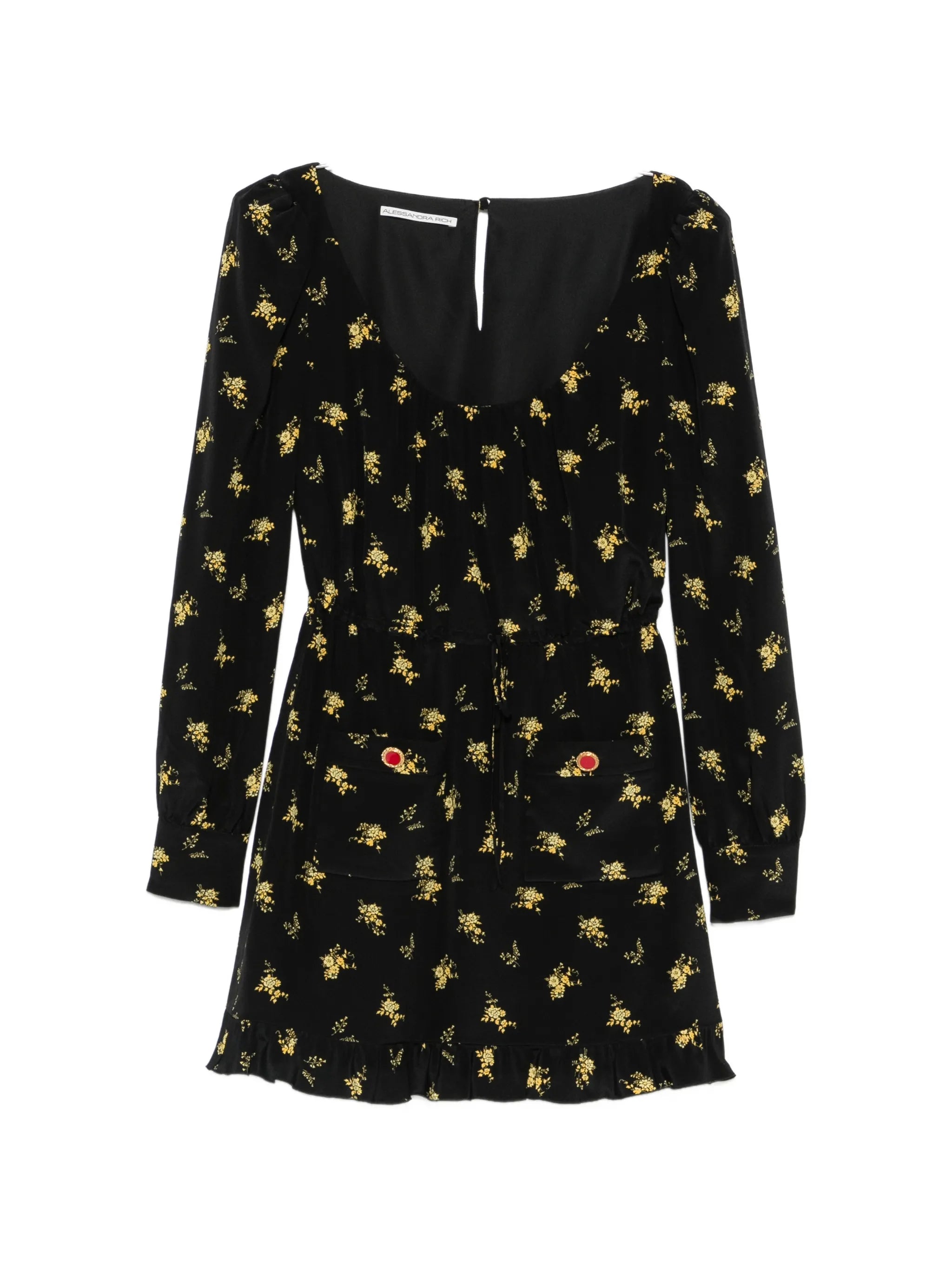 floral-print silk mini dress