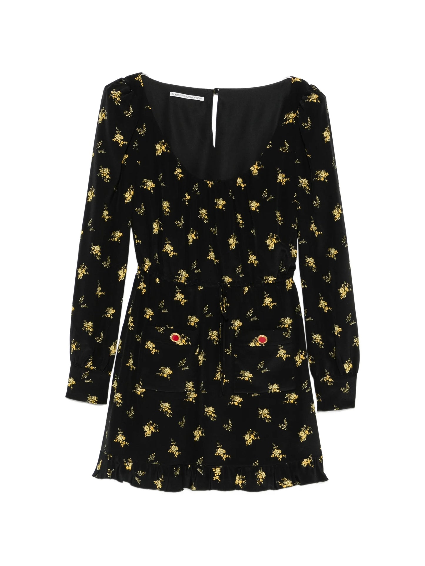 floral-print silk mini dress