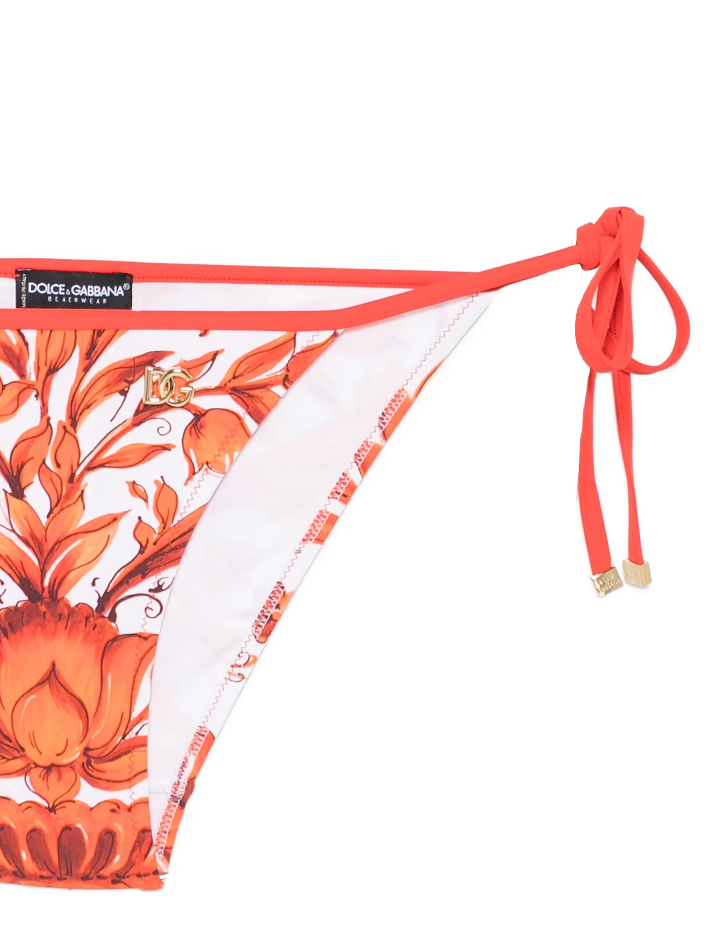 Maiolica-print triangle bikini set