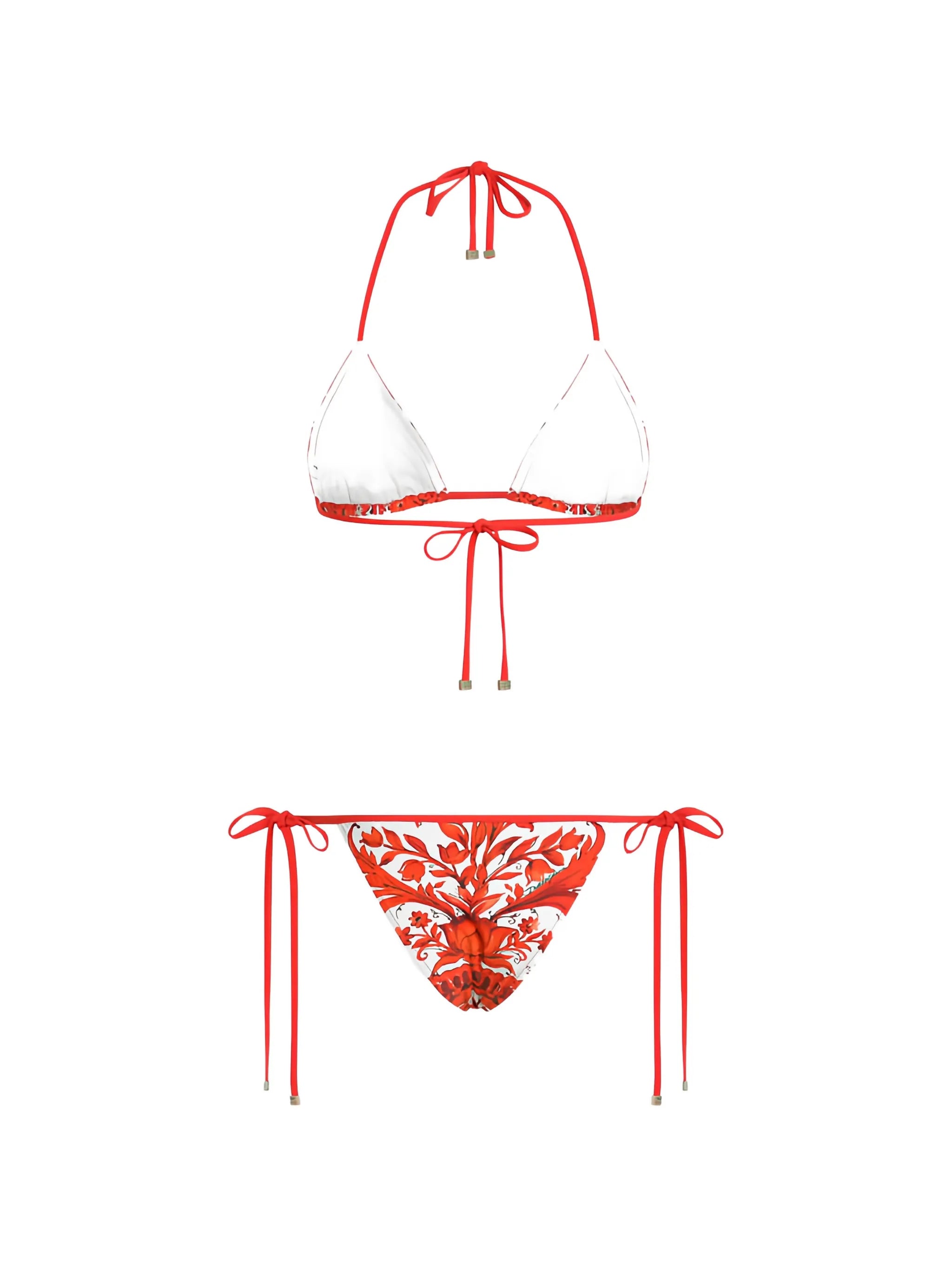 Majolica-print bikini