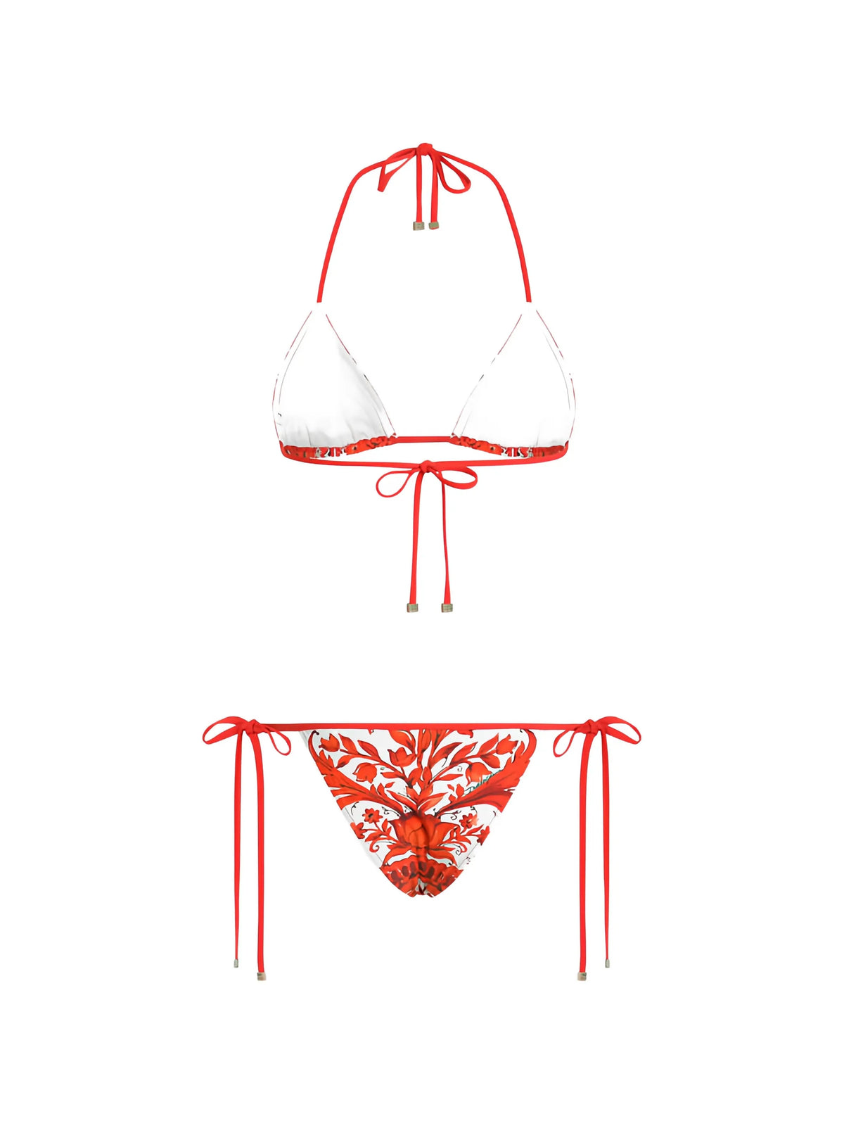 Majolica-print bikini