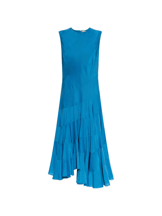 tiered asymmetric maxi dress