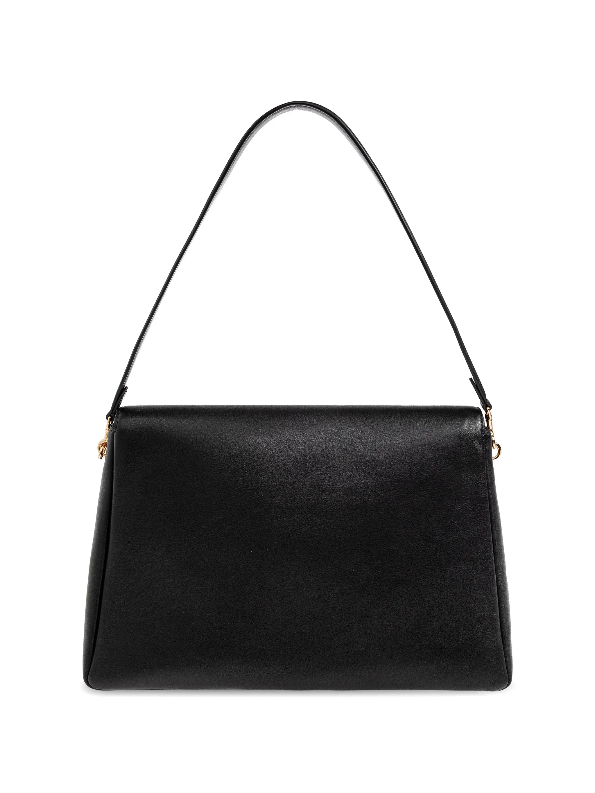 logo-plaque leather tote bag
